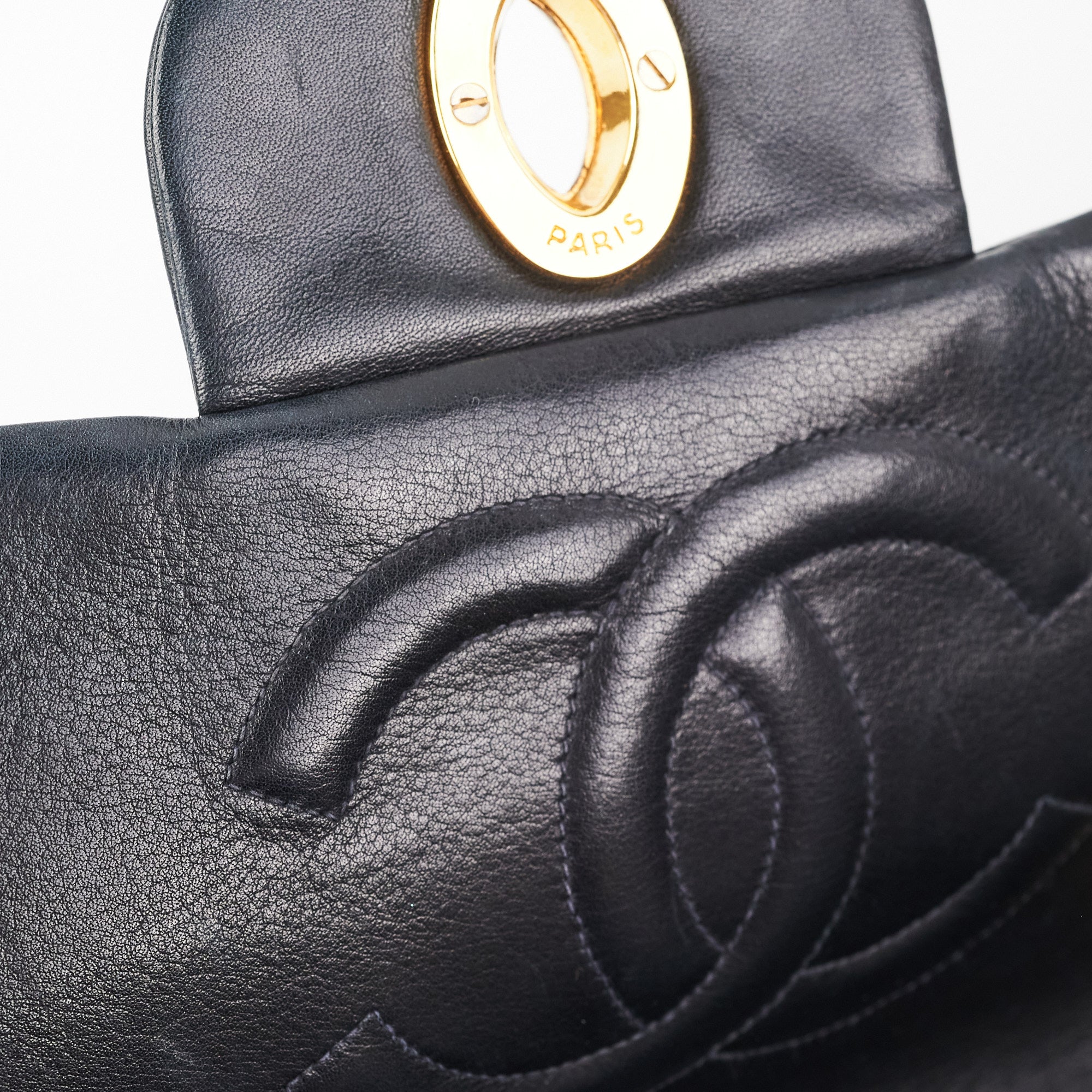 Vintage Chanel Maxi Flap Bag in Black with 24K Gold Hardware - Perfect for Luxury Fashion & Special Occasions