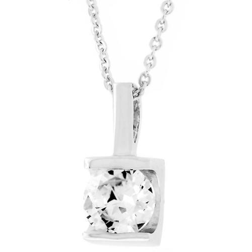 8mm Genuine Zircon Pendant Necklace - Elegant Cubic Zirconia Jewelry for Women, Perfect for Parties, Weddings & Everyday Wear