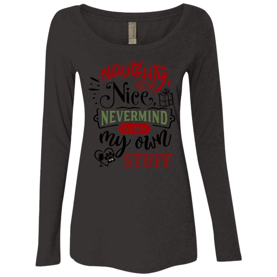 WineyBitches.Co Women's Long Sleeve Scoop Neck Tri-Blend T-Shirt - Soft & Comfortable for Casual Wear, Lounging & Everyday Outfits