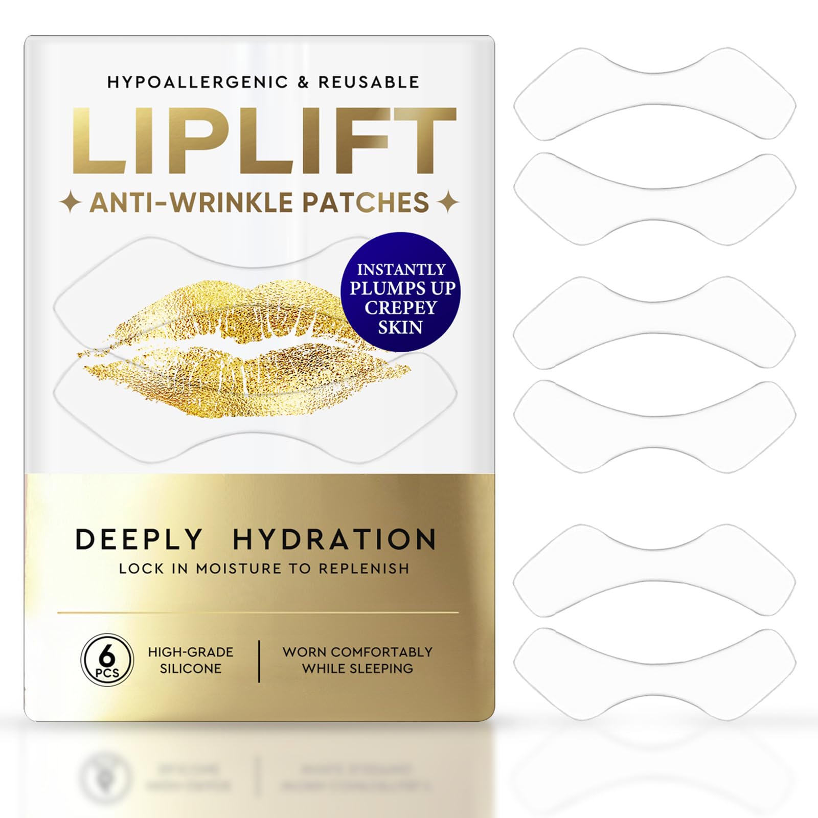 Best Upper Lip Wrinkle Treatment - Anti Wrinkle Patches for Overnight Use | Smooth Smile Lines & Reduce Lip Wrinkles | Perfect for Nighttime Skincare Routine & Anti-Aging Care