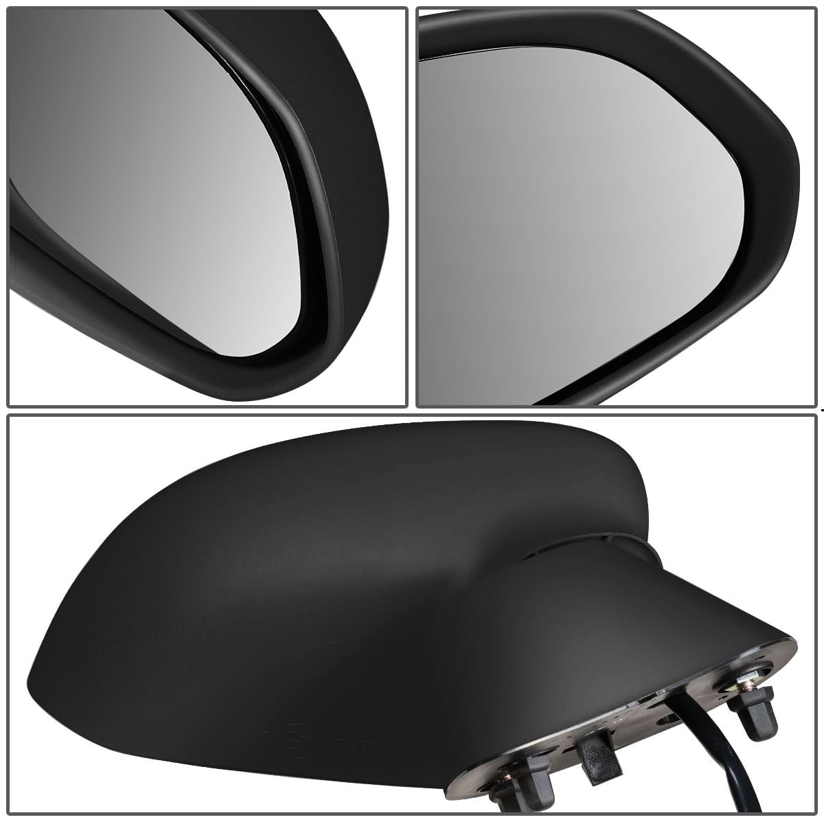 Auto Dynasty HO1320235 HO1321235 Manual Folding Power Adjustable Rear View Side Mirrors for Honda Fit 2007-2008 - Driver & Passenger Side, Black (Perfect for Parking Safety & Blind Spot Visibility)