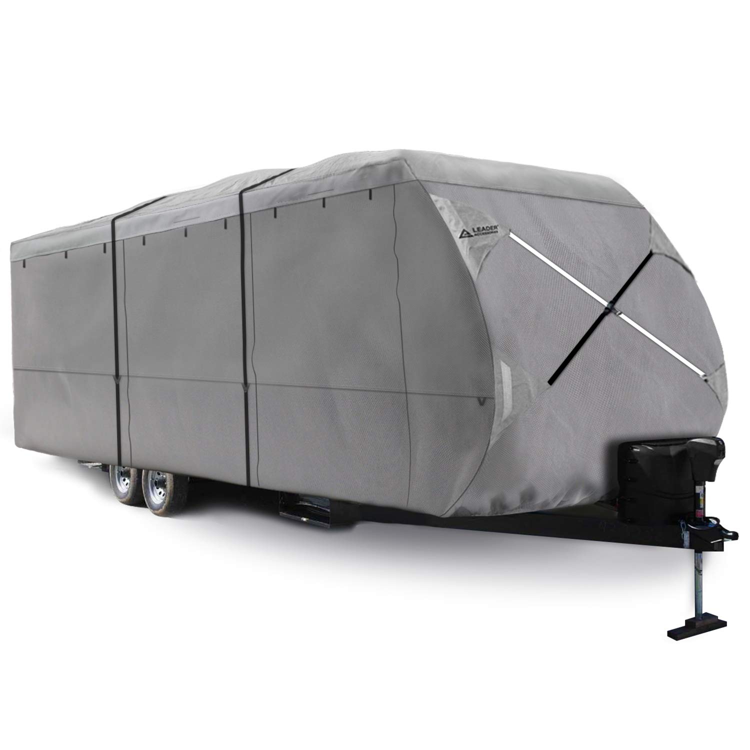 Leader Accessories Windproof RV Cover for 18'-20' Travel Trailers - 300D Premium Fabric, All-Weather Protection for Campers & Trailers - Perfect for Outdoor Storage & Winter Use