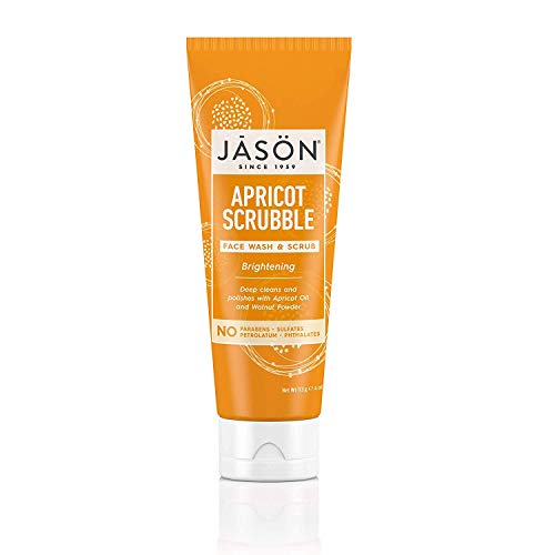 Jason Brightening Apricot Facial Scrub & Face Wash - 4 Oz Exfoliating Cleanser for Glowing Skin | Perfect for Daily Use & Travel Skincare Routine
