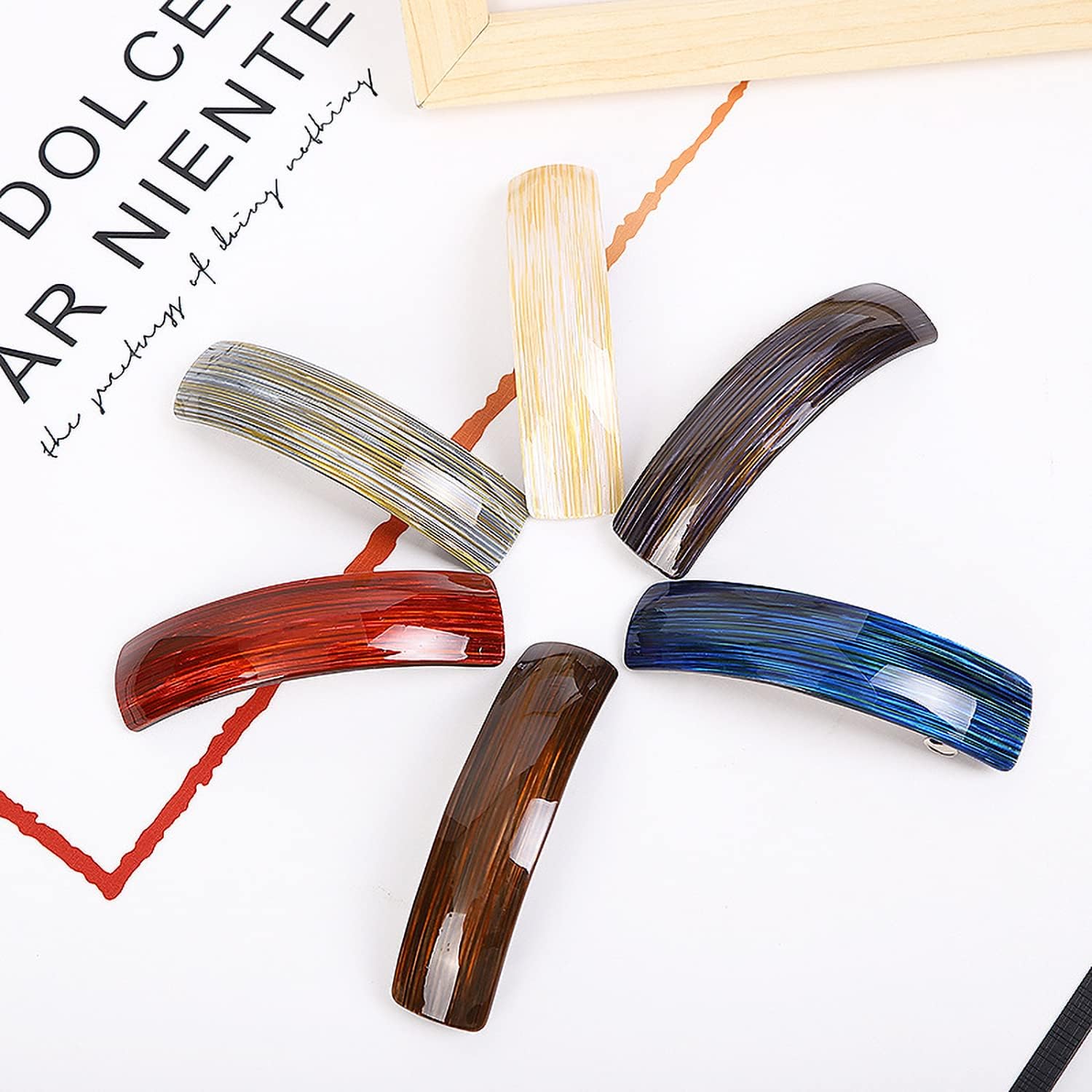 4pcs Retro Acrylic Automatic Hair Clips for Women - Elegant French Design Large Barrettes for Ladies & Girls - Perfect for Everyday Styling, Weddings & Special Occasions