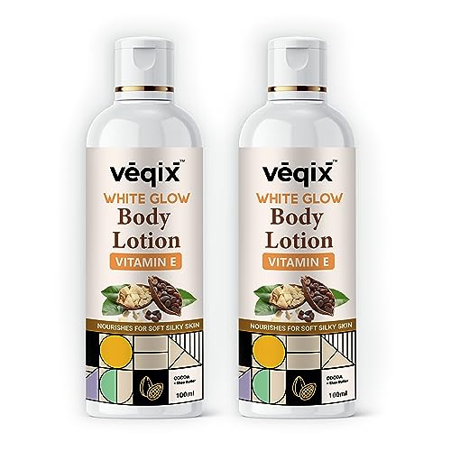 VEQIX Moisturizing Body Lotion for Dry Skin - 100ml (Pack of 2) 200ml Total - Hydrating & Nourishing Cream for Daily Use at Home, Office or Travel