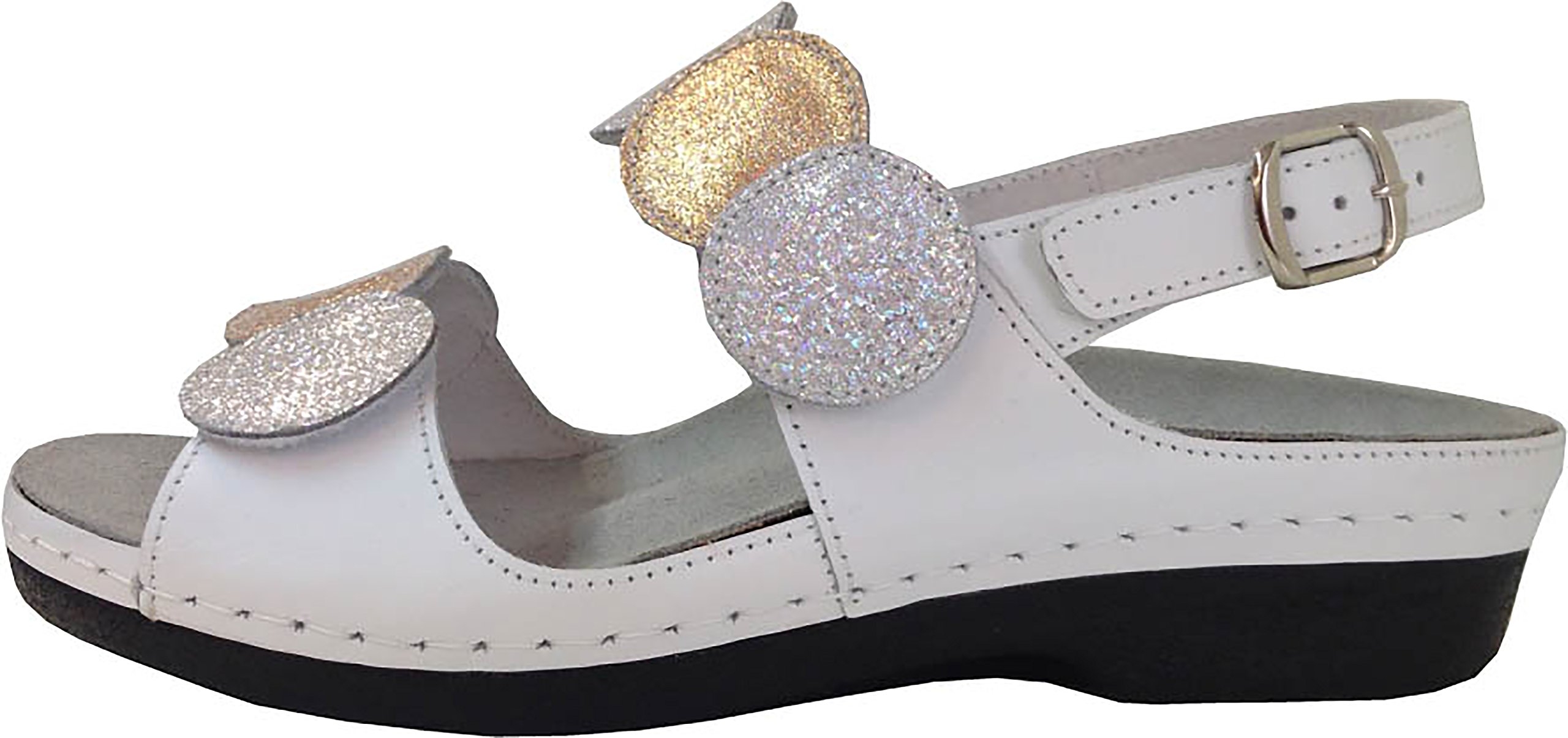 Helle Fashion Comfortable Women's Tula White Combo 2 Hook and Loop Slingback Sandals - Perfect for Casual Outings, Beach Wear, and Summer Strolls