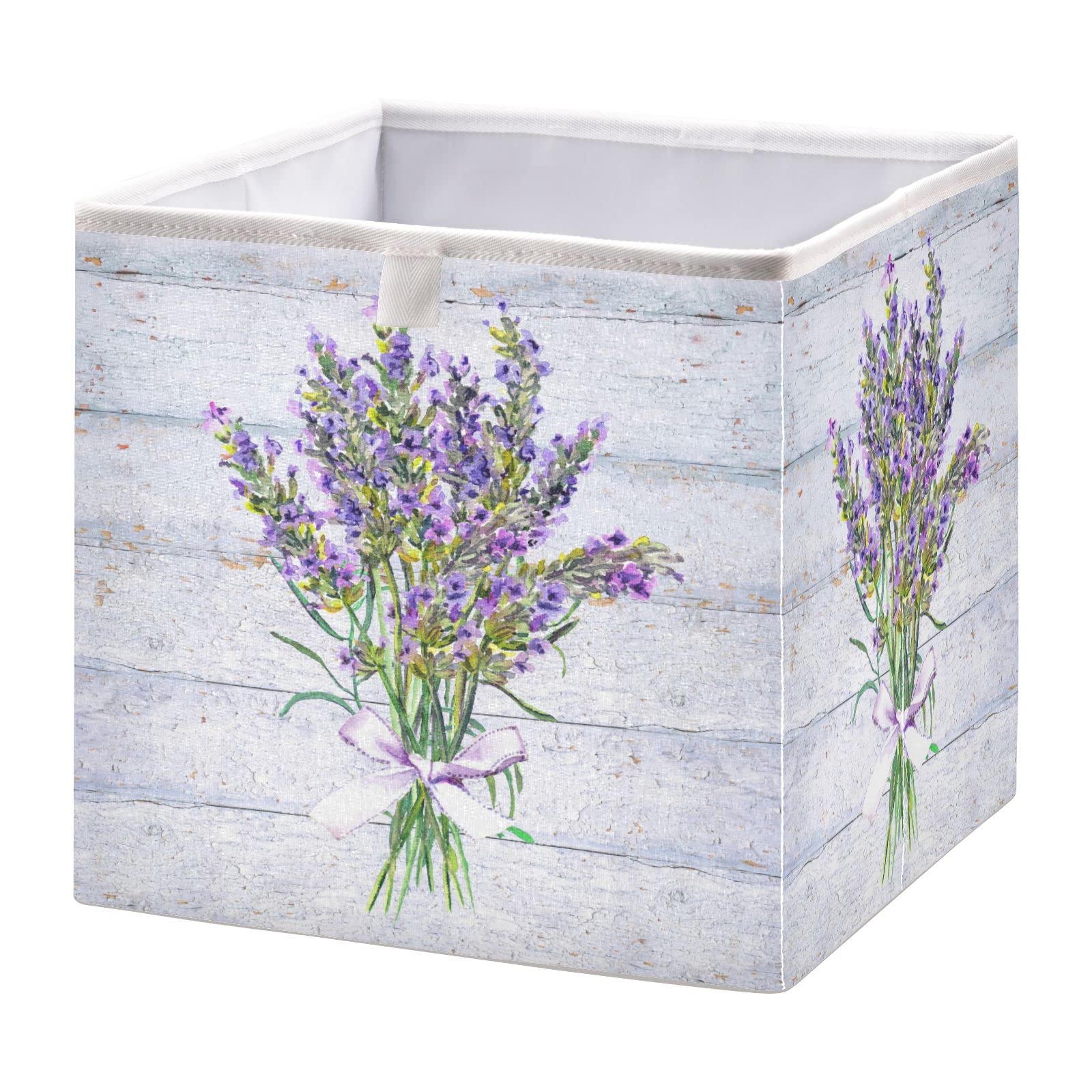 Lavender Scented Foldable Collapsible Storage Baskets - 16 x 11 Inch Decorative Organizer for Closet, Pantry, Office & Home - Perfect for Clothes, Toys, Books & More | Space-Saving Shelf Storage Solution