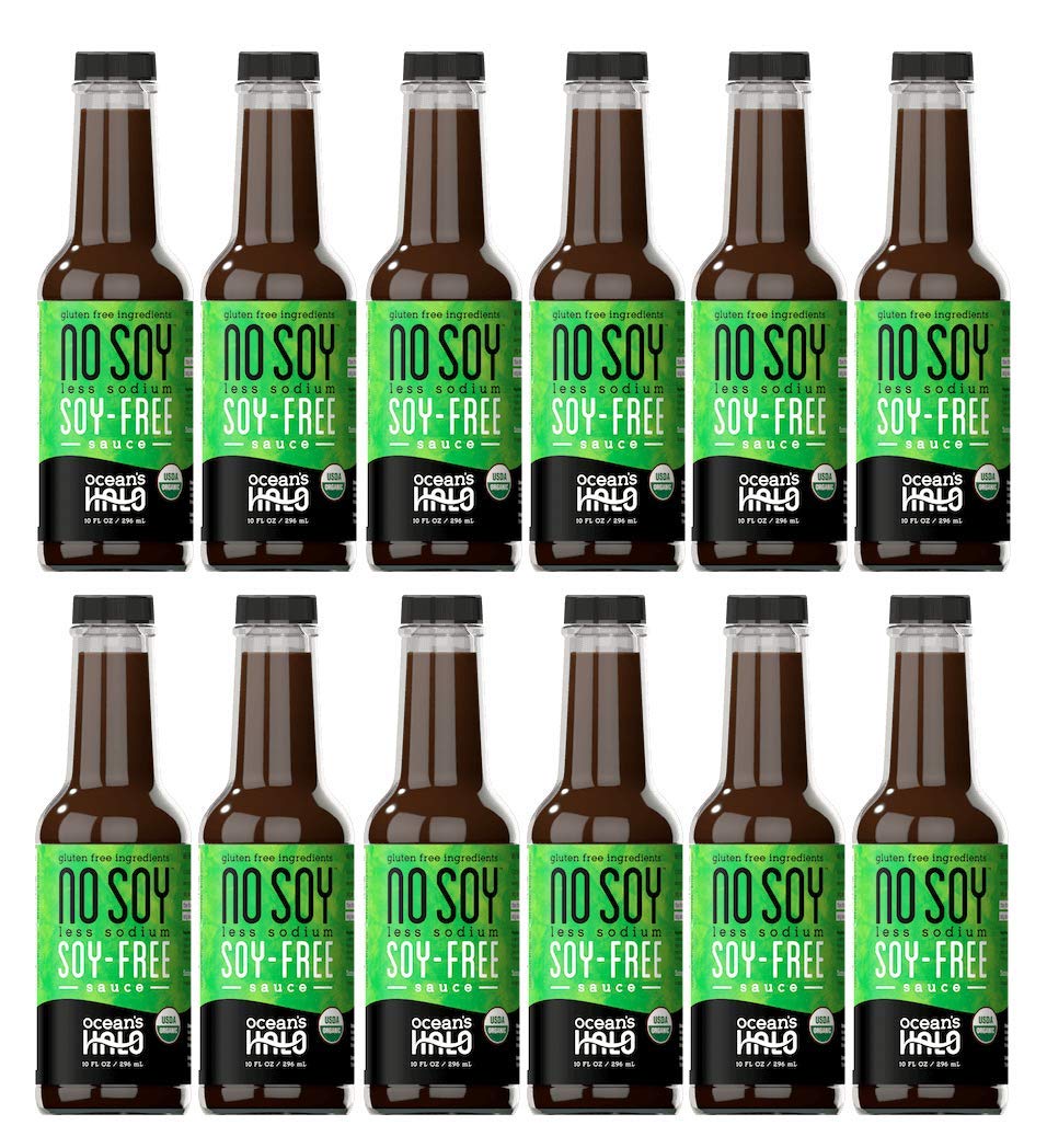 Case of 12 - Ocean's Halo Organic Kelp Based, Soy Free Sauce - 10 Fl Oz (Gluten Free, Low Sodium) | Perfect for Vegan Cooking, Asian Dishes & Healthy Meal Prep