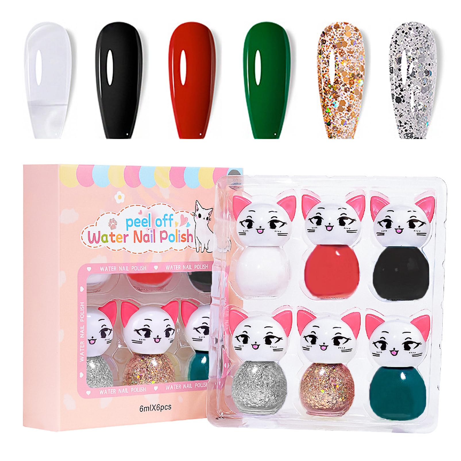 Non-Toxic Peel Off Kids Nail Polish Kit - Safe DIY Nail Art Set for Girls Age 8-12 | Perfect Birthday Gift & Home Spa Activity | Fun for Parties, Playdates & Creative Play