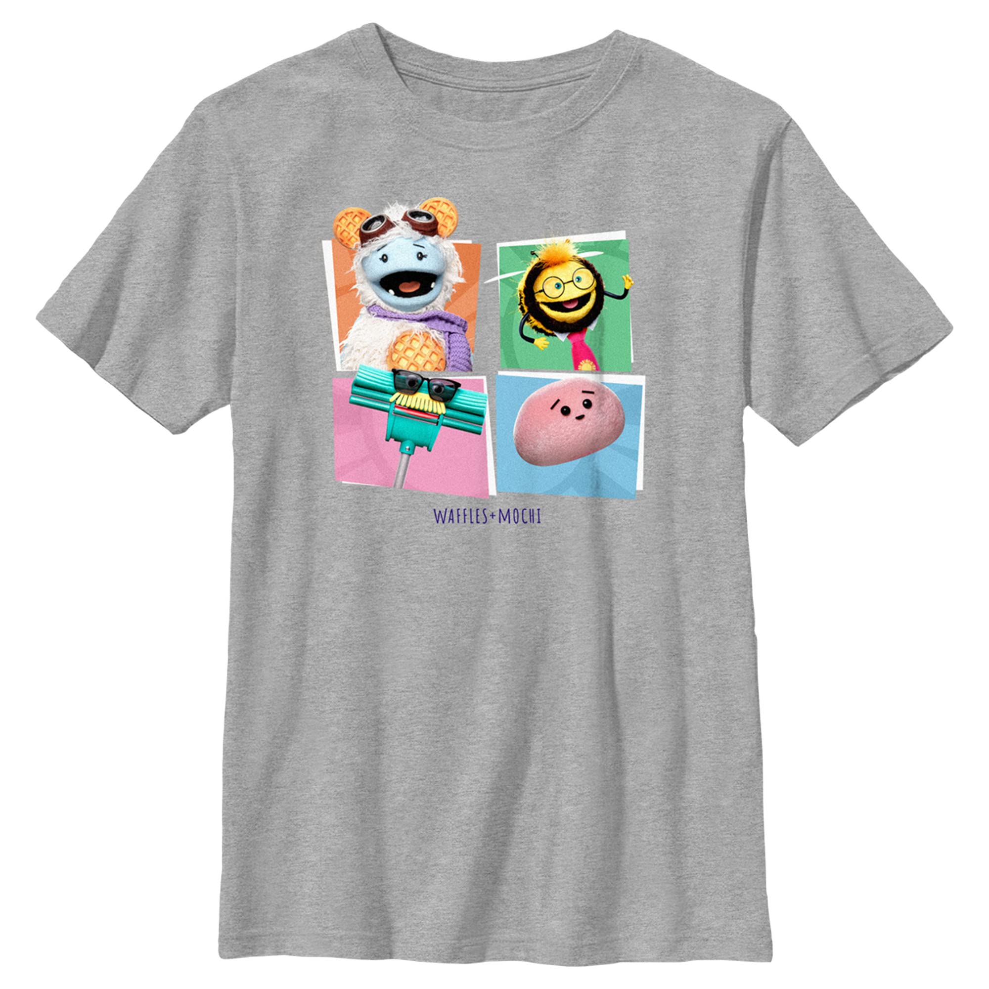 Boys' Waffles & Mochi Character Graphic T-Shirt - Cute Cartoon Print Cotton Tee for Kids | Perfect for School, Playdates & Birthday Parties