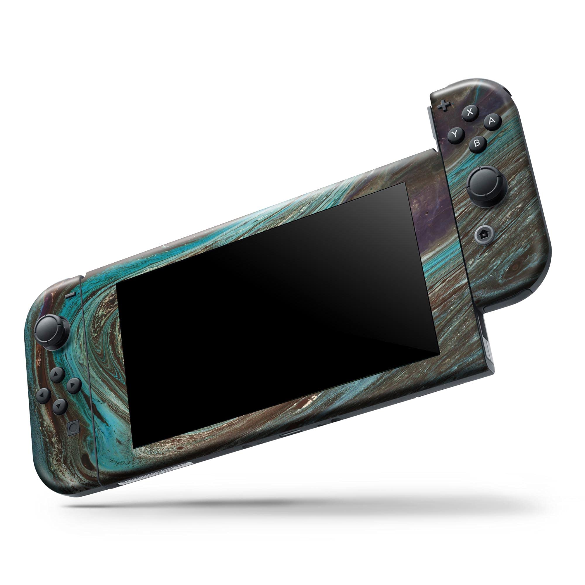 Nintendo Switch & Joy-Con Skin Decal - Scratch-Resistant Removable Vinyl Wrap Cover - Swirling Dark Acrylic Marble Design - Perfect for Gaming Protection & Customization - Great for Travel, Home Use & Gift Giving