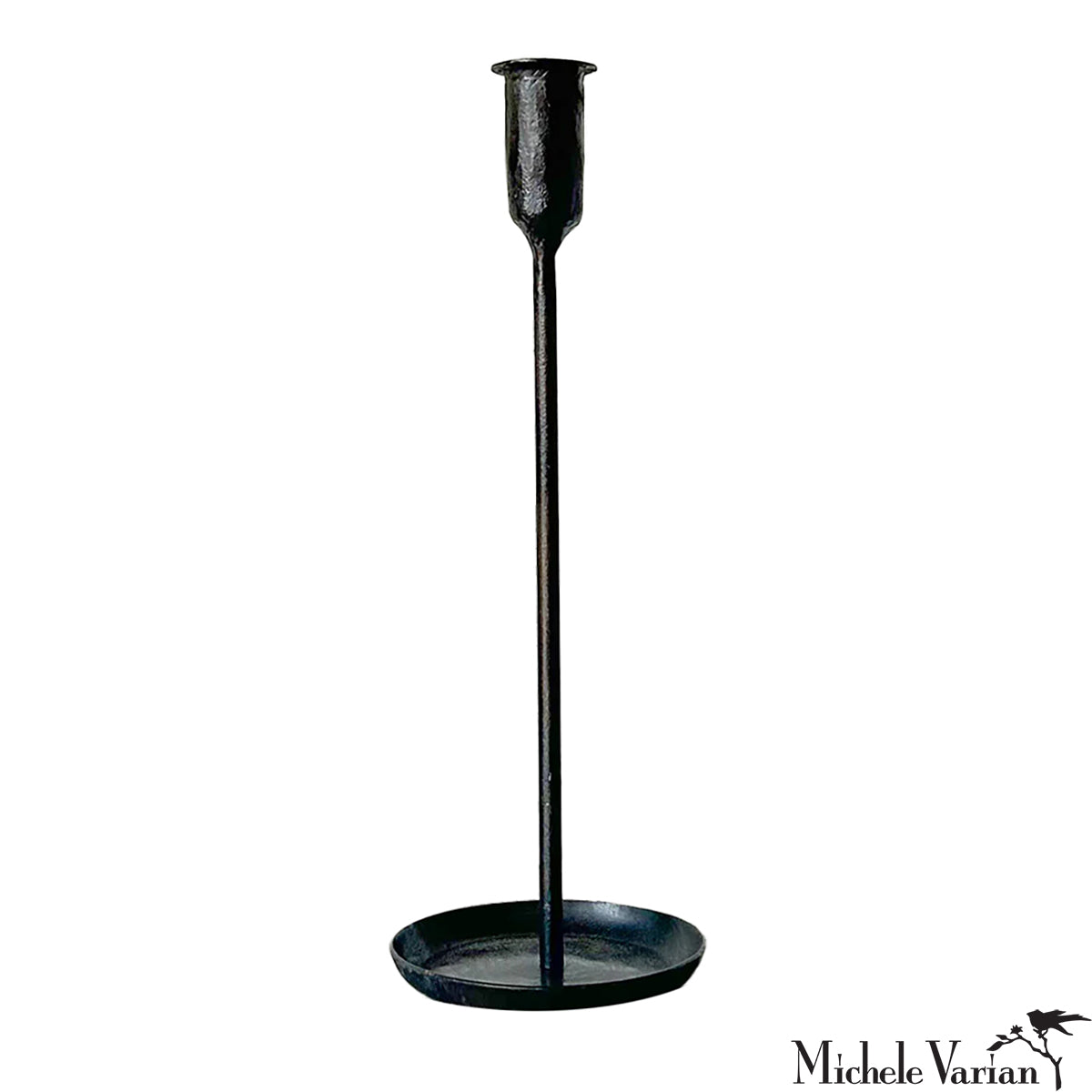 12 Inch Blackened Byron Candlestick - Vintage Style Decorative Candle Holder for Dining Table, Wedding Centerpiece & Home Decor