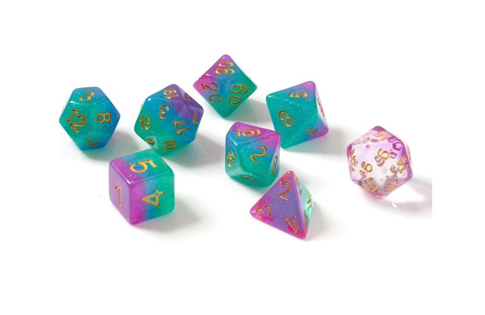 Northern Lights RPG Dice Set - 7-Piece Polyhedral Dice for Dungeons & Dragons, Pathfinder & Tabletop Gaming - Perfect for Fantasy Role-Playing Adventures