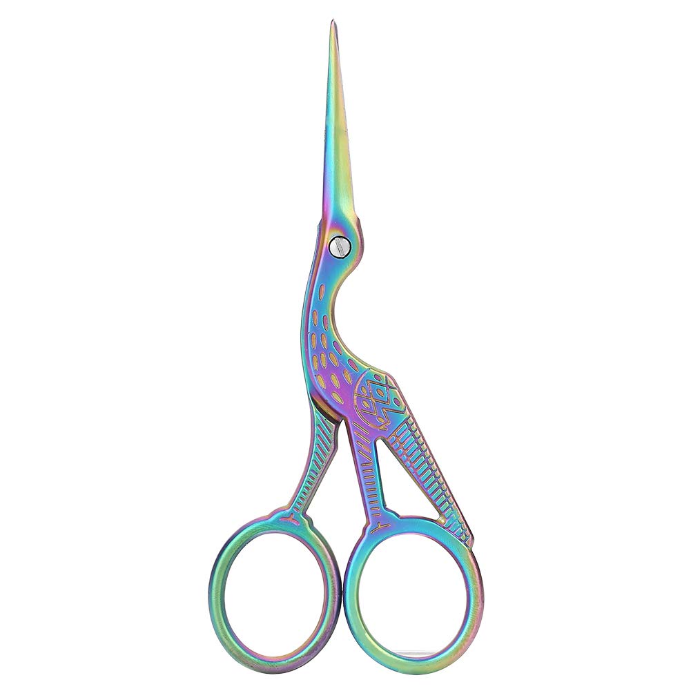 Premium Stainless Steel Small Swing Scissors - 3.6 Inch Crane-Shaped Embroidery Scissors for Needlework, Crafting & Art Projects | Sharp Colorful Sewing Tools for DIY, Quilting & Fabric Cutting