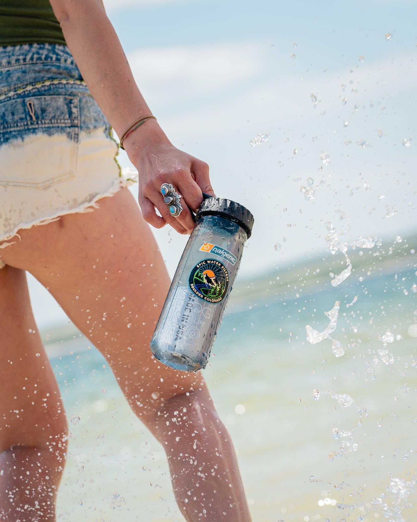 Epic Water Filters Nalgene OG Water Bottle with Built-in Filter | BPA-Free 32oz USA Made Water Bottle | Removes 99.99% of Tap Water Contaminants & PFAS | Smoke Grey | Perfect for Hiking, Camping & Outdoor Adventures