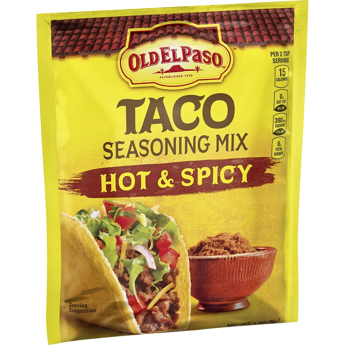 Old El Paso Hot & Spicy Taco Seasoning Mix - 6 Pack (1 oz Each) | Authentic Mexican Flavor for Tacos, Burritos & Fajitas | Perfect for Family Dinners & Taco Tuesdays