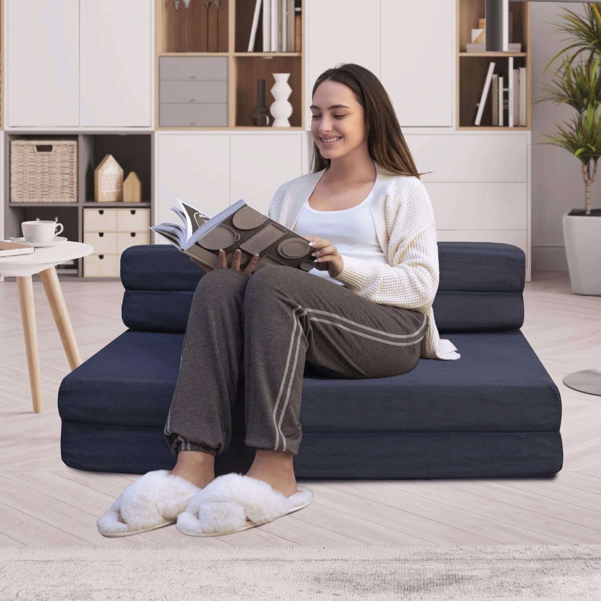 Milliard Tri-Fold Foam Folding Mattress & Sofa Bed - Twin XL (78x38x4.5 Inch) - Comfortable Guest Bed, Space-Saving Sleeper for Small Apartments, Dorms & Travel