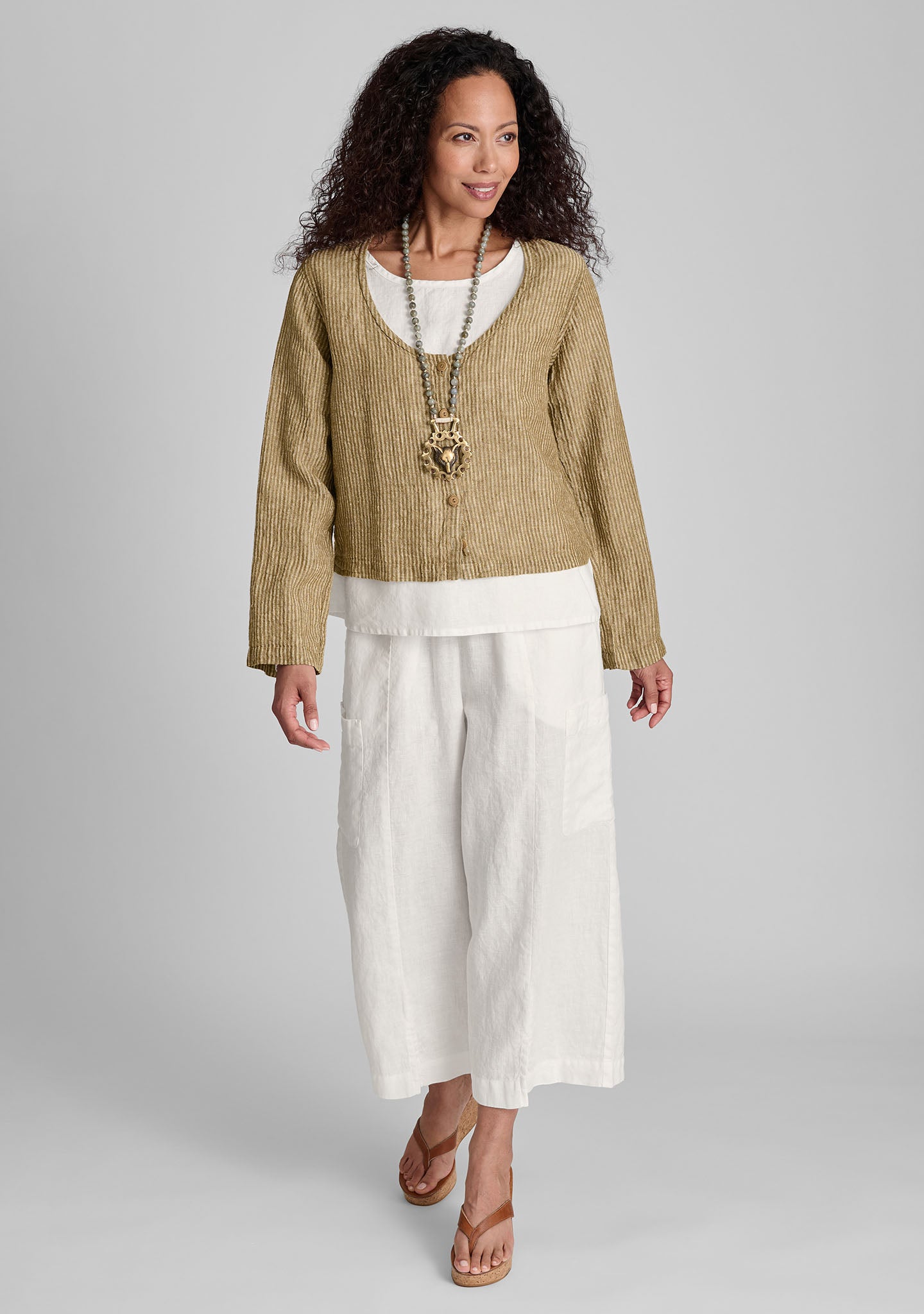 Vee Cardi Linen Cardigan for Women - Lightweight Summer Cover-Up, Casual & Boho Style - Perfect for Beach, Office, and Layering Outfits