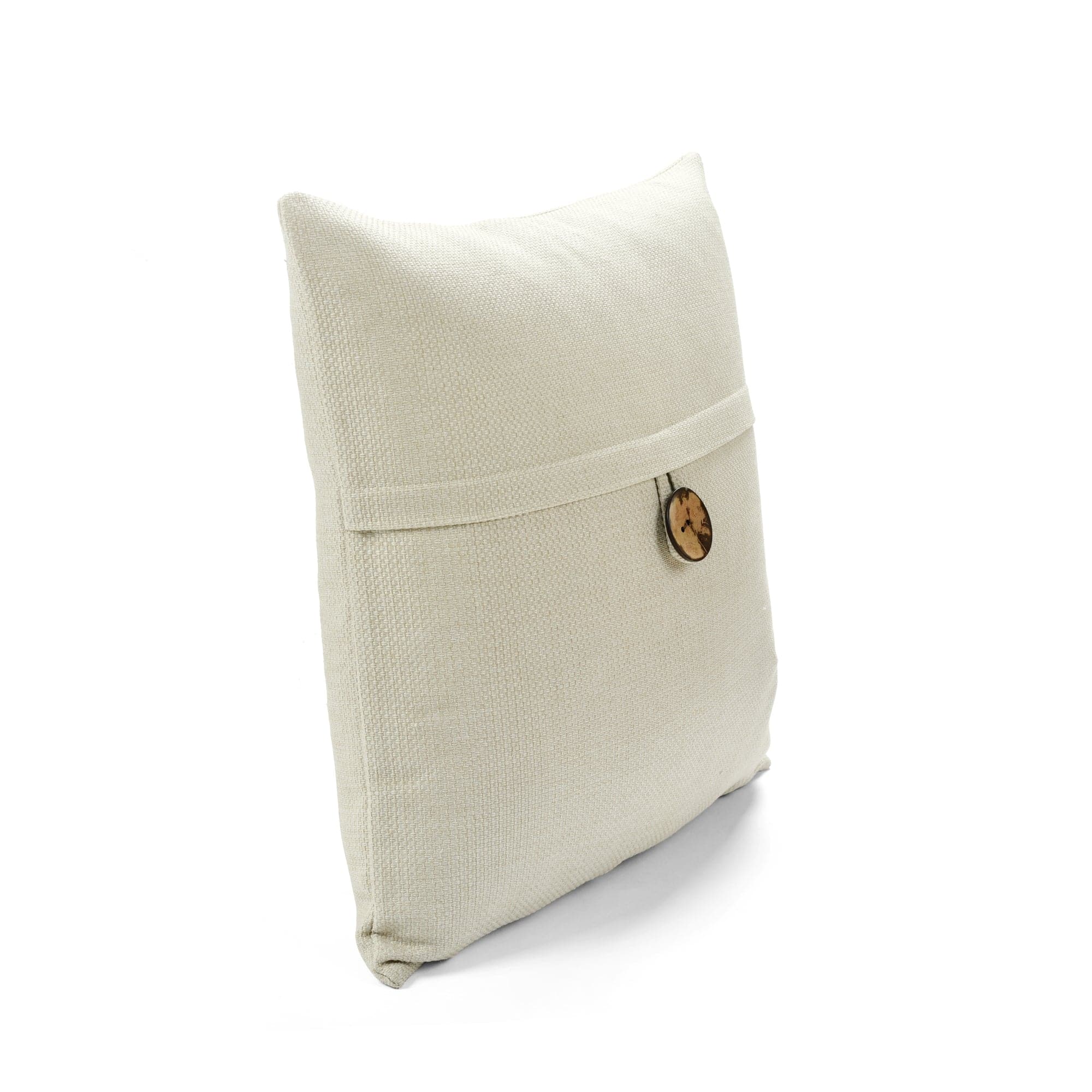 Linen Texture Woven Button Decorative Pillow Cover - Soft Bohemian Style Cushion Case for Sofa, Bed, Living Room & Home Decor