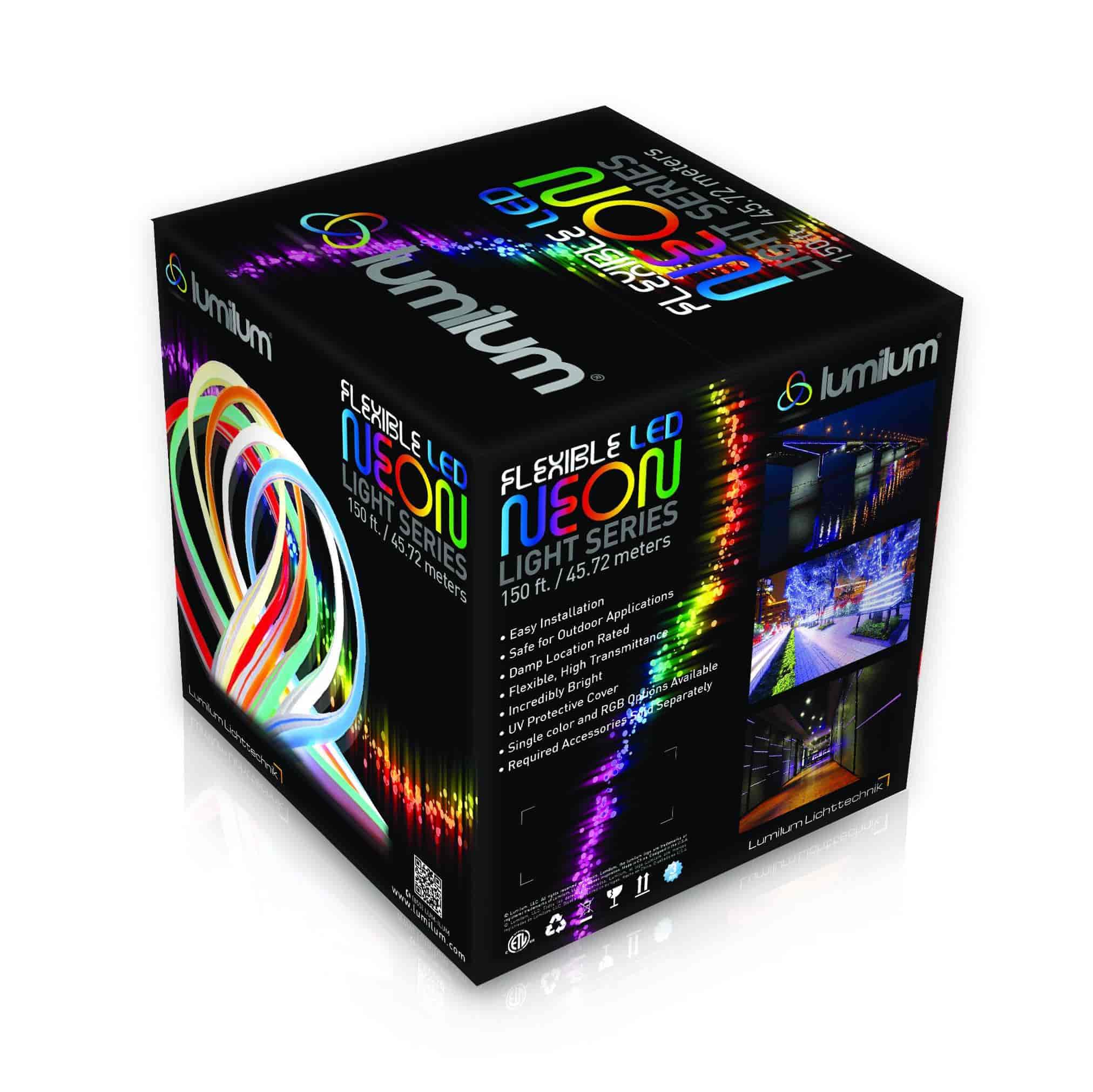 120V Neon Strip Lights 150ft Roll - Standard Size RGB LED Flexible Rope Lighting for Bedroom, Party, Bar, and Outdoor Decoration