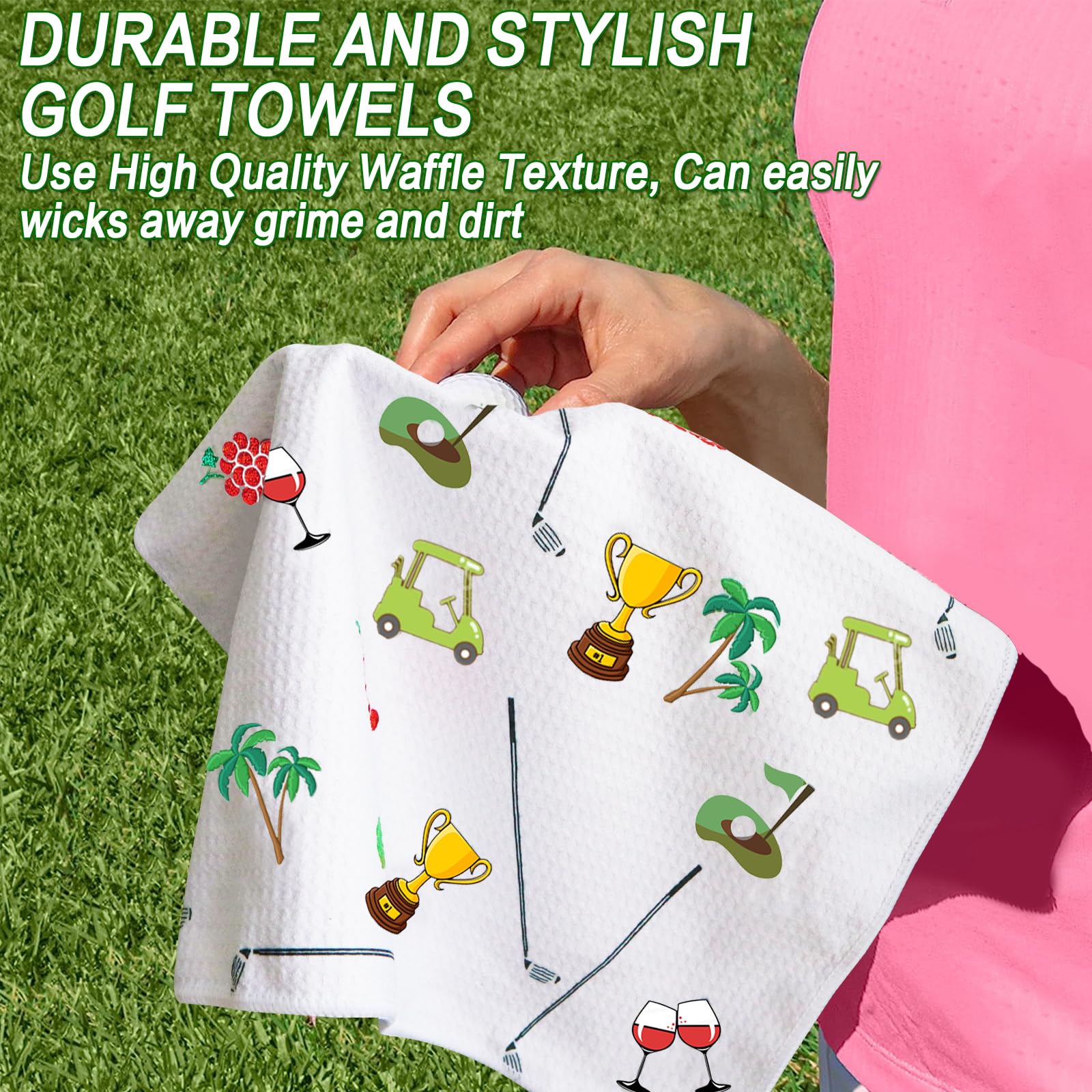 Premium 2-Pack Golf Towel Set with Club Brush - 16