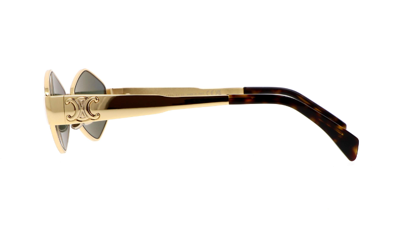 Celine Triomphe CL40254U 30N Gold/Green Oval Women's Sunglasses - Luxury Designer Shades for Women, UV Protection, Fashionable Oval Frame - Perfect for Beach, Driving & Outdoor Activities