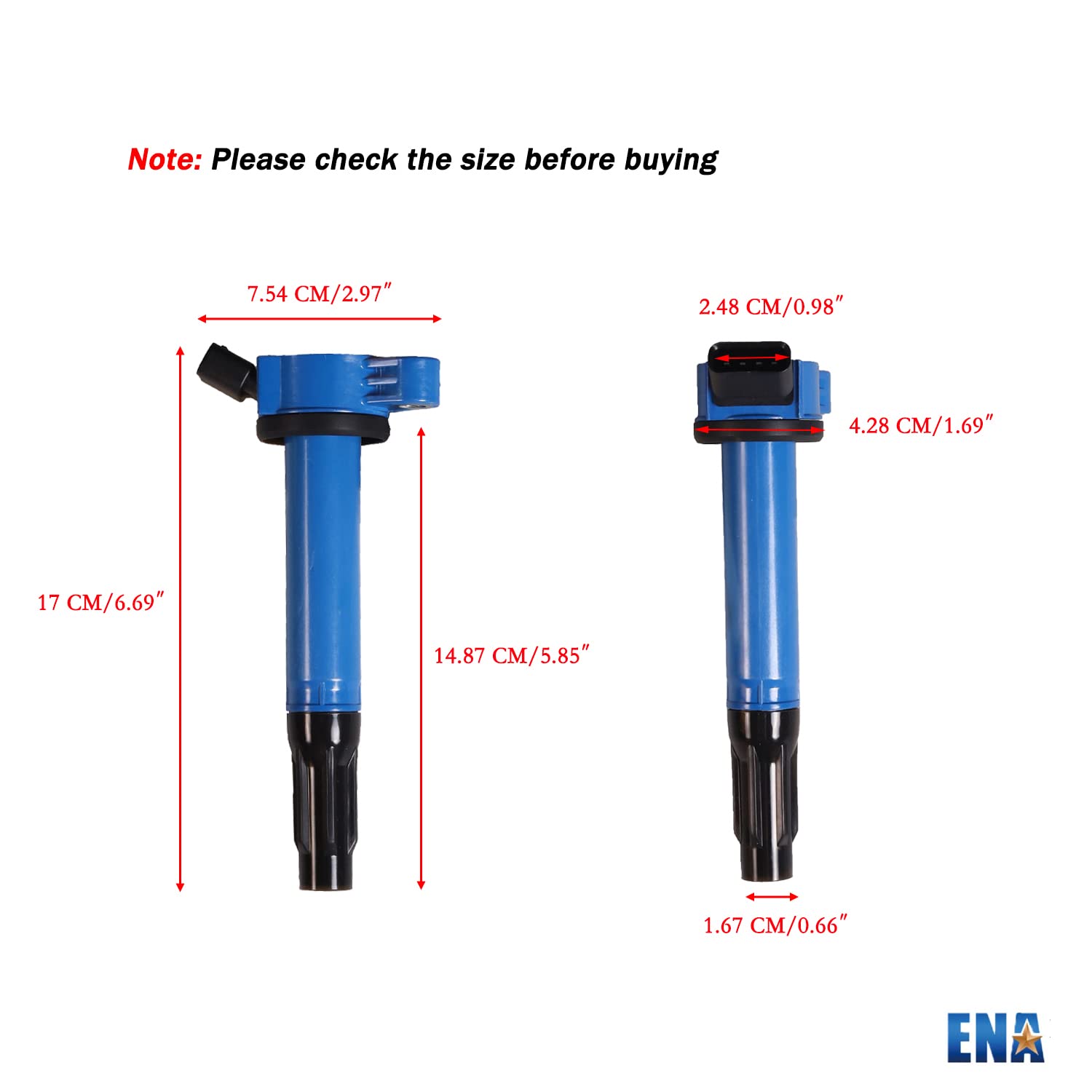 6-Pack ENA Blue Ignition Coil & Spark Plug Set 3.5L V6 Compatible with Lexus Toyota Avalon Highlander Camry RAV4 Sienna Venza RX450h ES350 IS350 2006-2016 - Replaces UF487 90919A2002 90919A2007 5325 - Perfect for Engine Tune-Up & Performance Enhancement