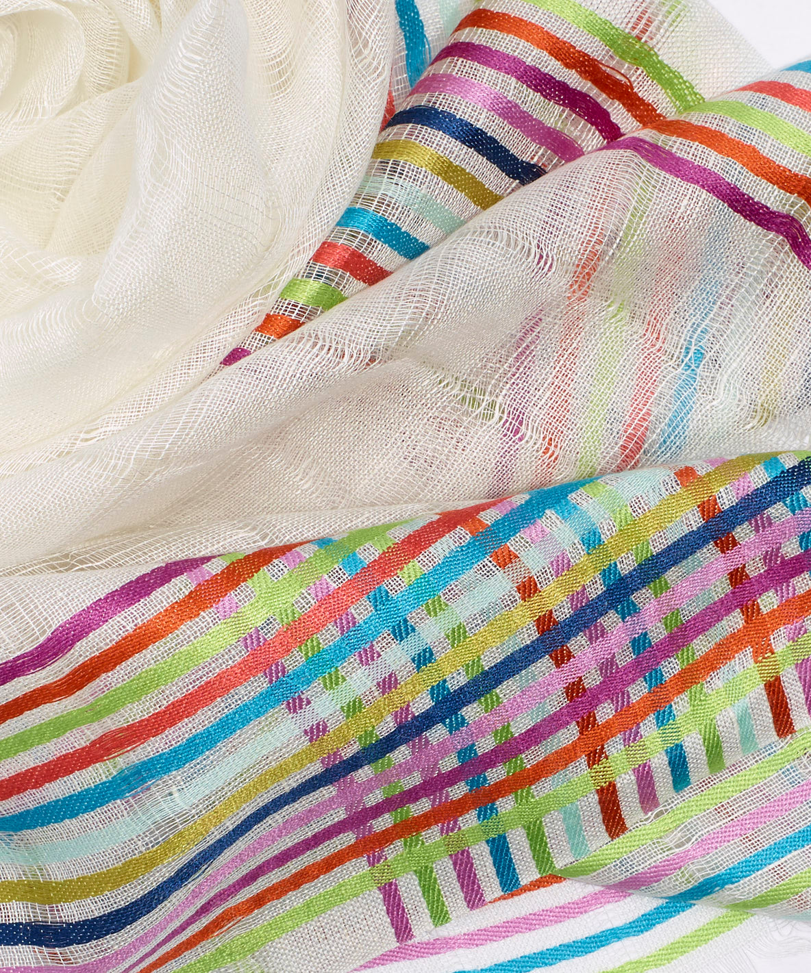 Stripe Border Wrap - Stylish and Versatile Fashion Scarf for Women, Perfect for Casual Outfits, Office Wear, and Evening Events