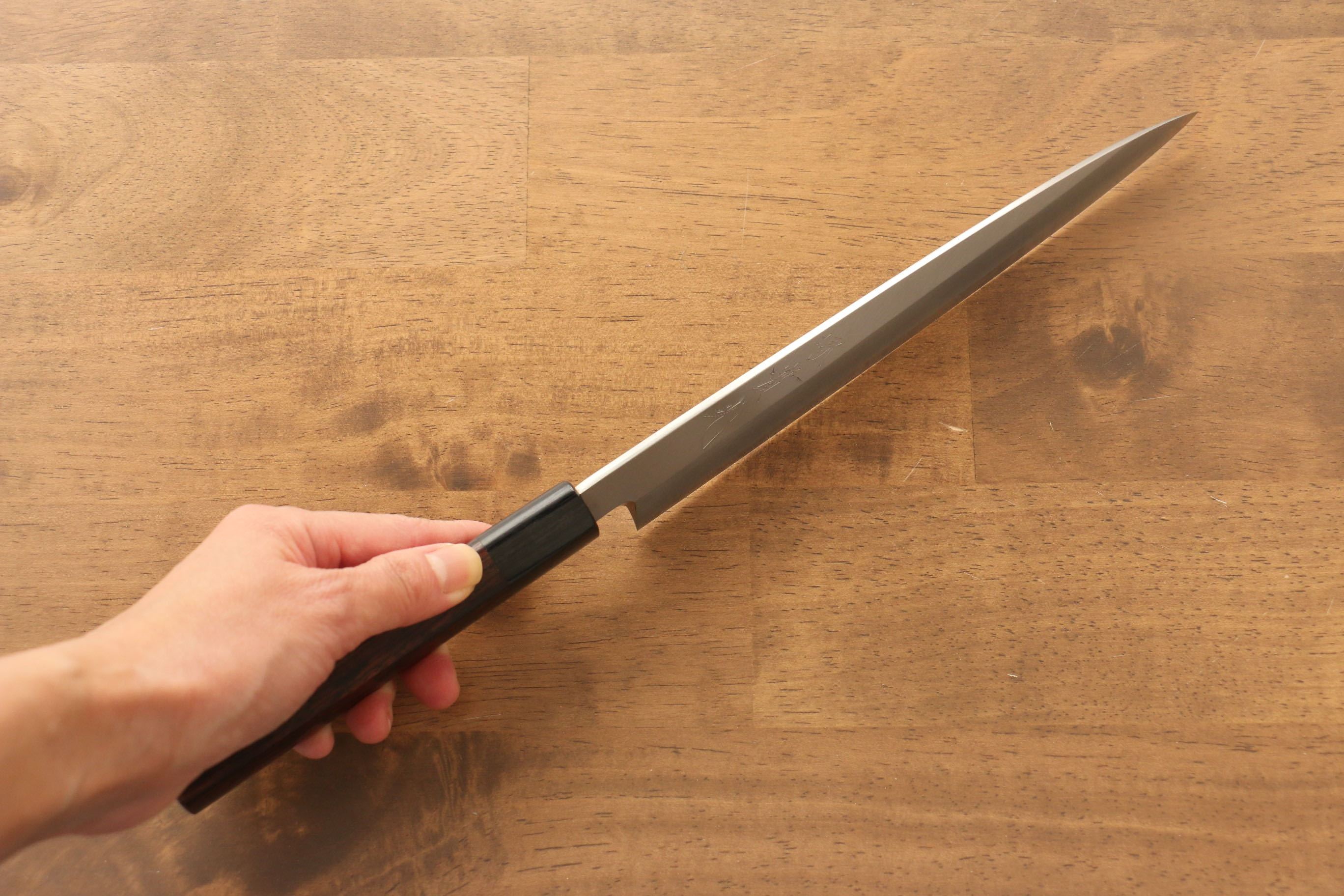 Premium Jikko Silver Steel No.3 Yanagiba Sushi Knife 210mm - Japanese Shitan Handle - Professional Sushi & Sashimi Chef Knife for Precision Cutting & Food Presentation