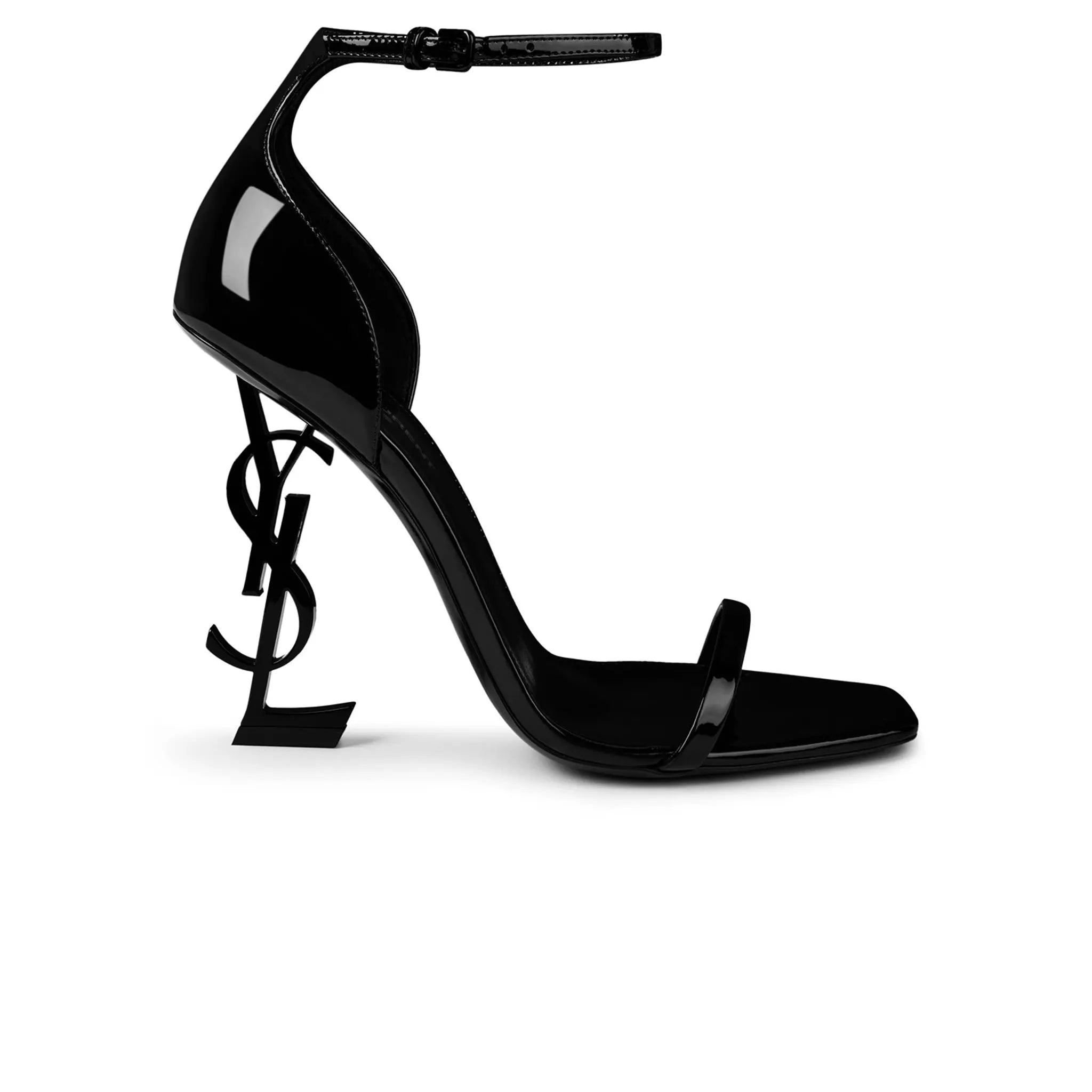 Saint Laurent Opyum 110mm Black Leather Heeled Sandals for Women - Luxury High Heels for Evening Parties & Special Occasions