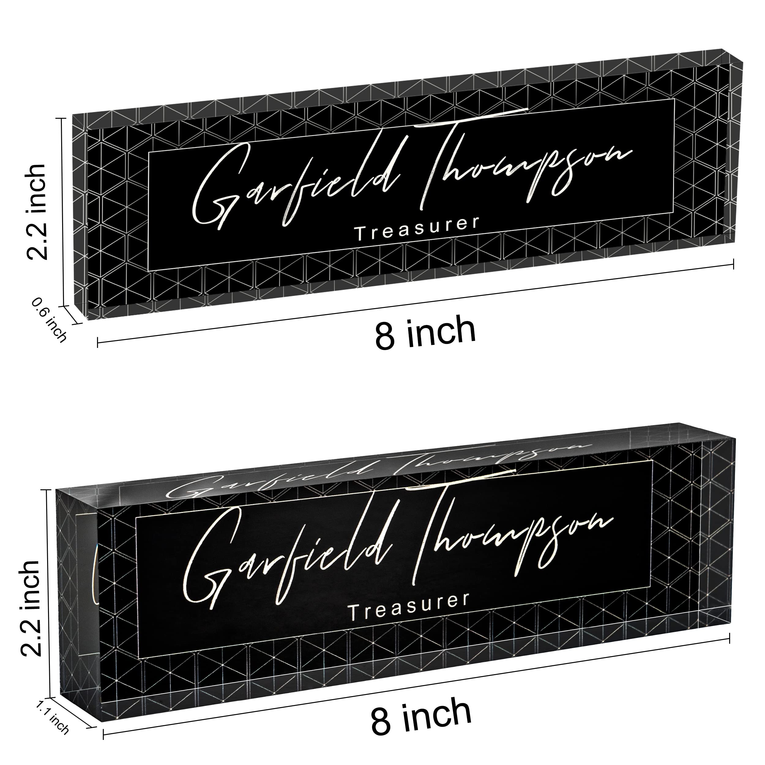 Custom Acrylic Desk Name Plate - Personalized Office Name Sign for Boss, Executive, Manager, Teacher - Black Triangle Desk Plaque - Perfect for Birthday, Christmas Gifts & Office Décor - Ideal for Workspace Organization & Professional Presentation