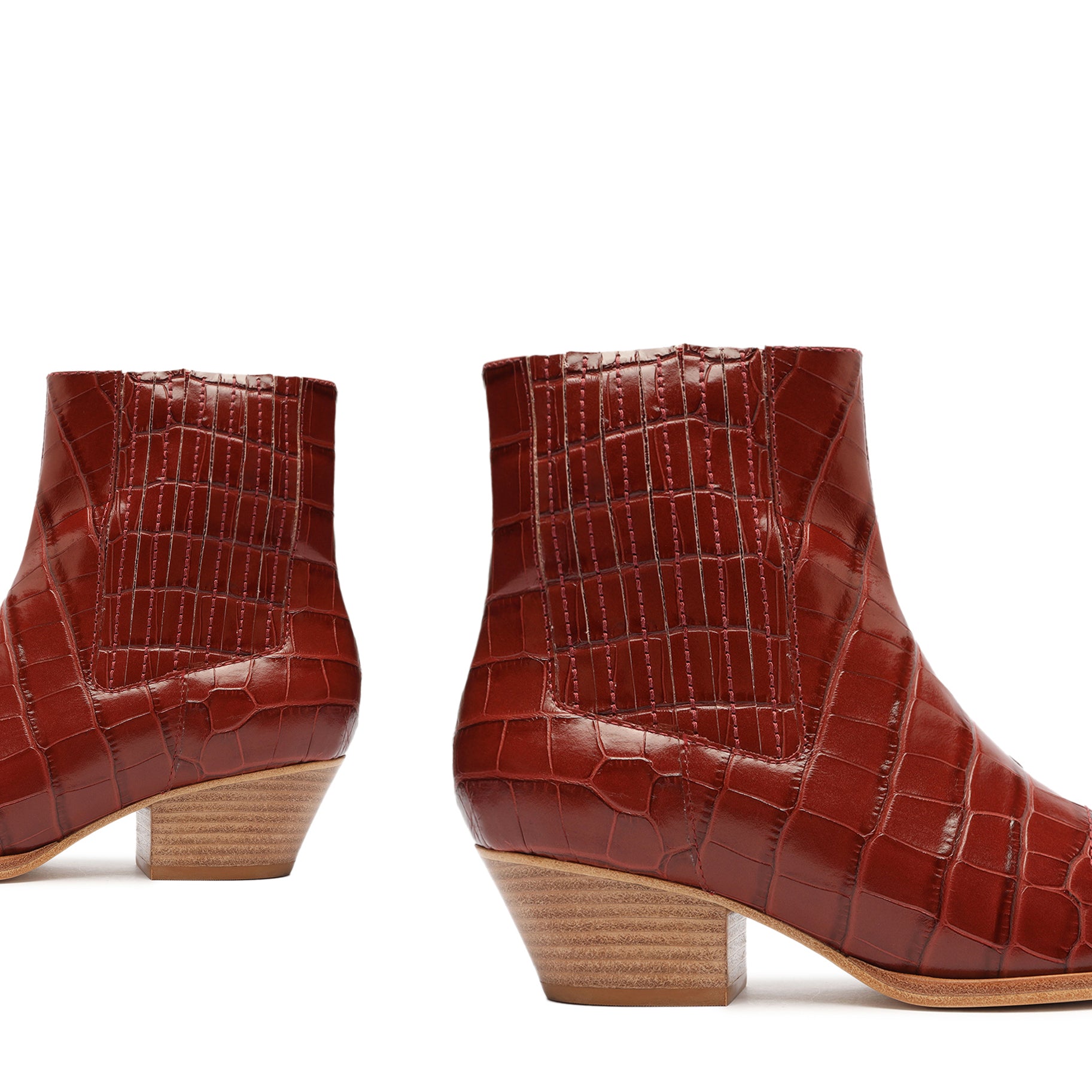 Briani Women's Crocodile Embossed Leather Ankle Boots - Stylish & Comfortable for Fall/Winter, Office & Night Out