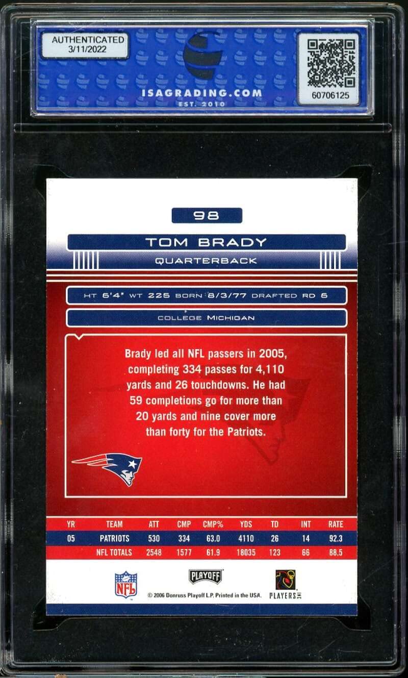 2006 Playoff Absolute Memorabilia #98 Tom Brady Football Card - PSA 9 Mint Condition - Rare Collectible for NFL Fans & Sports Memorabilia Enthusiasts (Perfect for Display, Investment & Gifting)