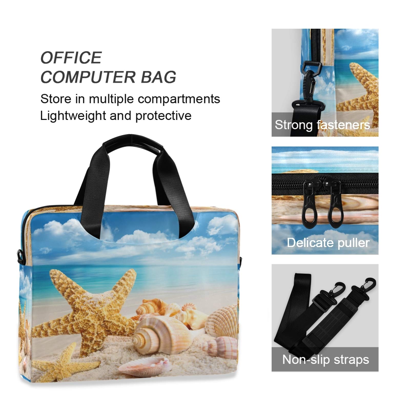 Stylish 13-15.6 Inch Laptop Bag with Protective Sleeve - Durable Computer Carrying Case for MacBook, Dell, HP - Perfect for Work, School & Travel
