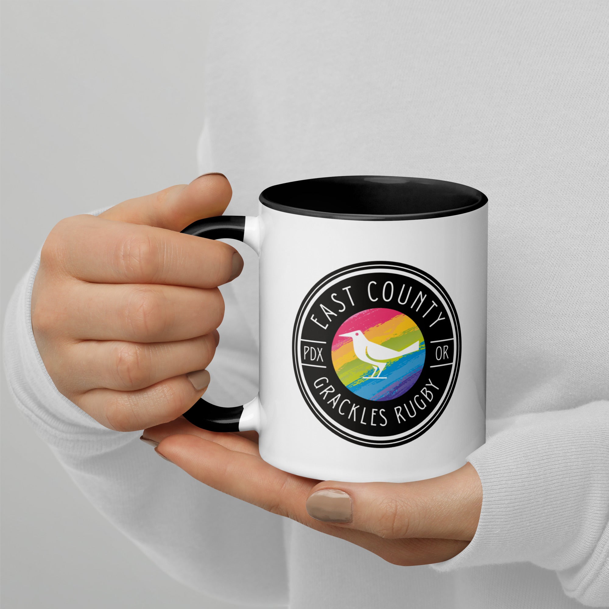 East Co. Grackles Coffee Mug - 12oz Ceramic Travel Mug with Lid, Insulated & Leak Proof - Perfect for Office, Camping & Commuting