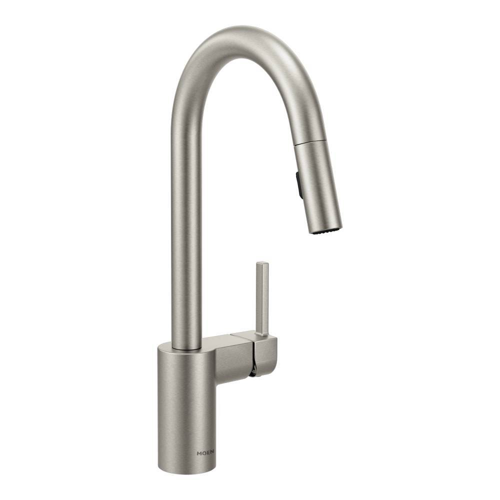 Moen 7565SRS Spot Resist Stainless Steel Pull-Down Kitchen Faucet with Spray - Perfect for Modern Home Kitchens & Easy Dishwashing