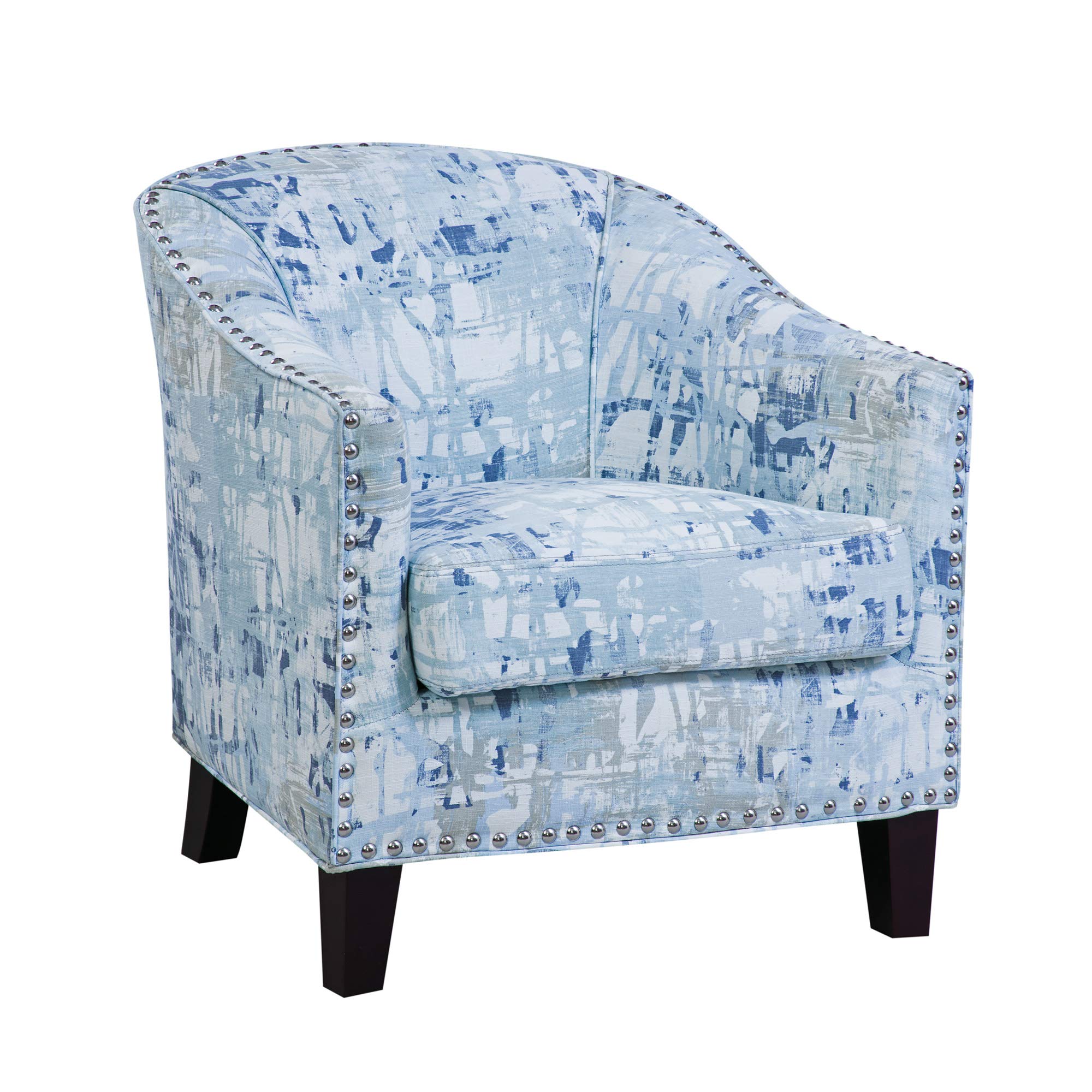 Grafton Giles Navy Blue Nailhead Accent Chair - Stylish Upholstered Living Room Chair for Home, Office & Lounge Decor
