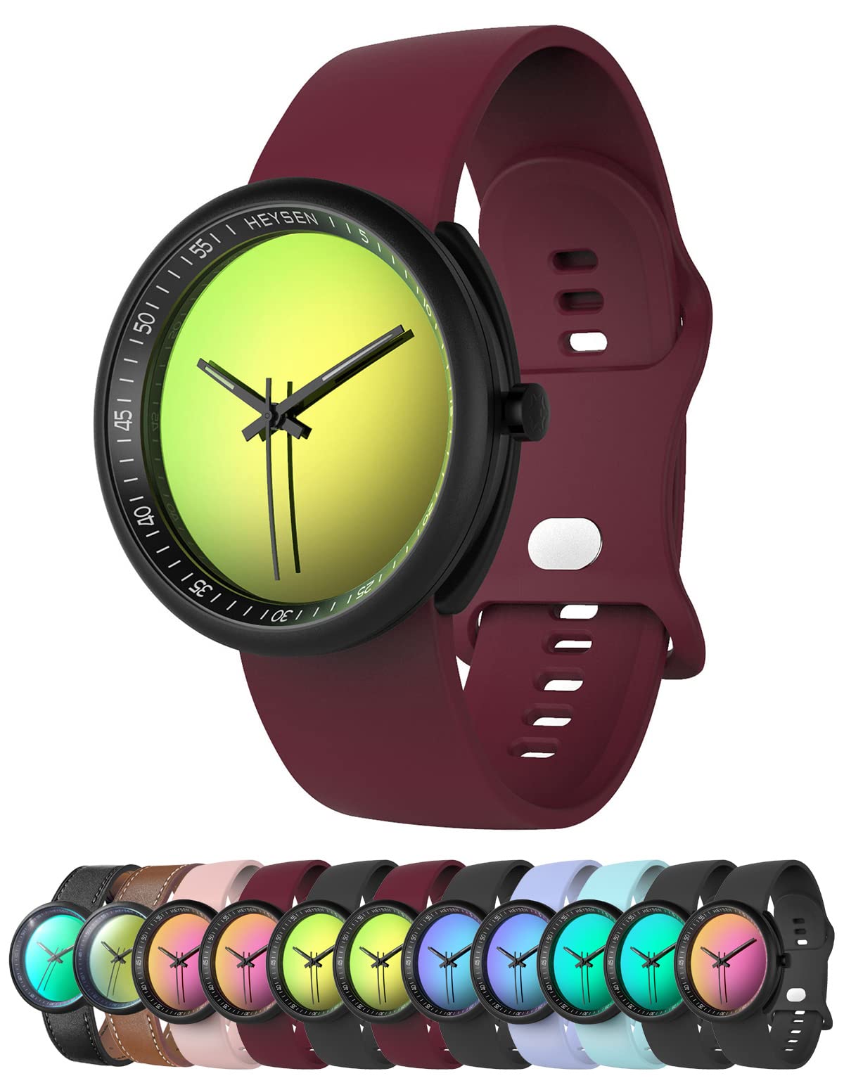 HEYSEN Japanese Quartz Movement Unisex Magic Mirror Watch - Luminous Hands, Waterproof, Fashion Sunglasses Style Wristwatch for Men & Women | Perfect for Outdoor Activities, Parties & Daily Wear
