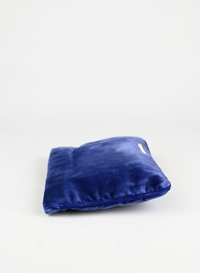 Miu Miu Blue Velvet Pochette Handbag - Elegant Clutch for Evening Parties & Special Occasions