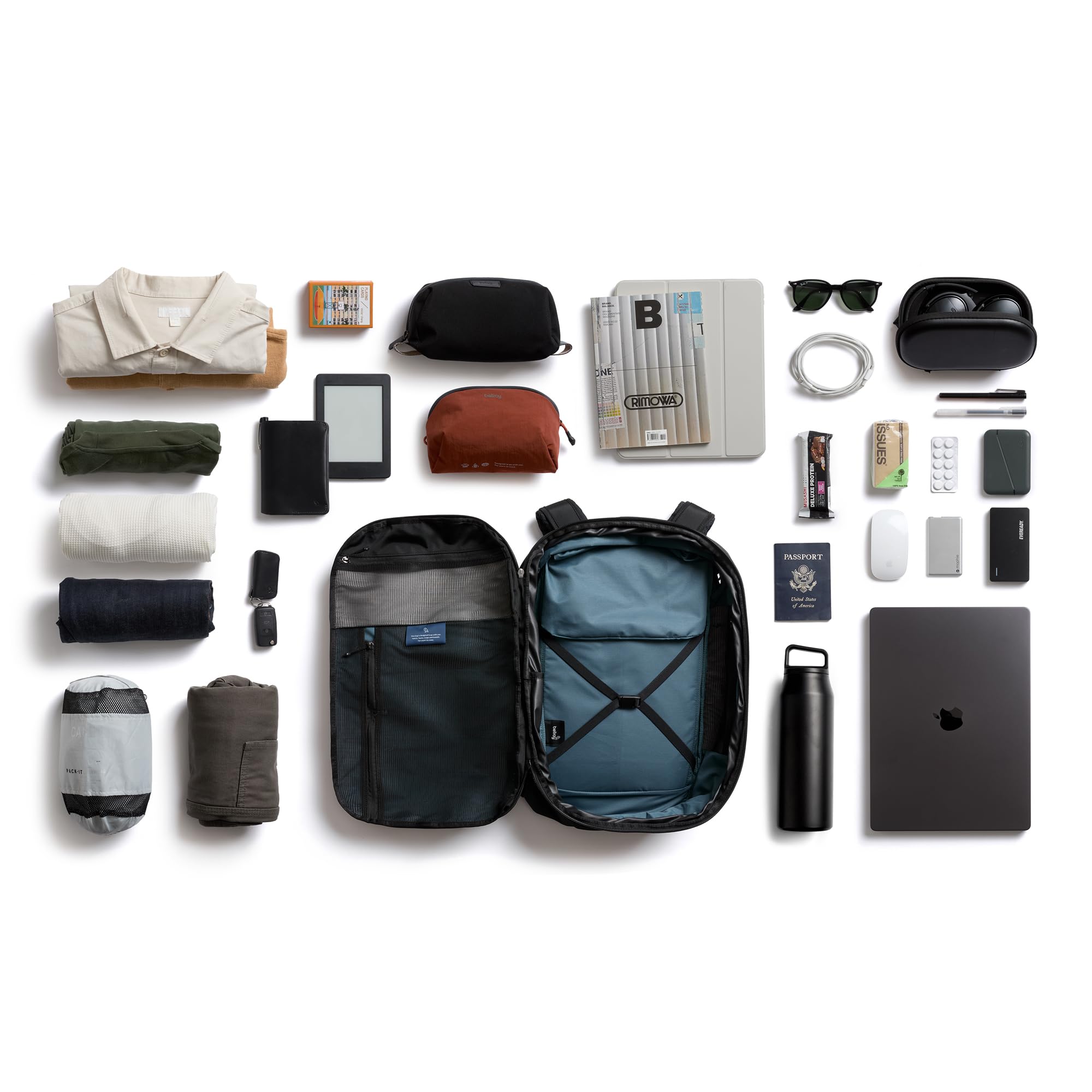 Bellroy Transit Travel Pack Pro 30-38L Carry-On Travel Backpack - Laptop Sleeve, RFID Protection & Zip Bottle Pocket - Black - Perfect for Business Trips & Weekend Getaways