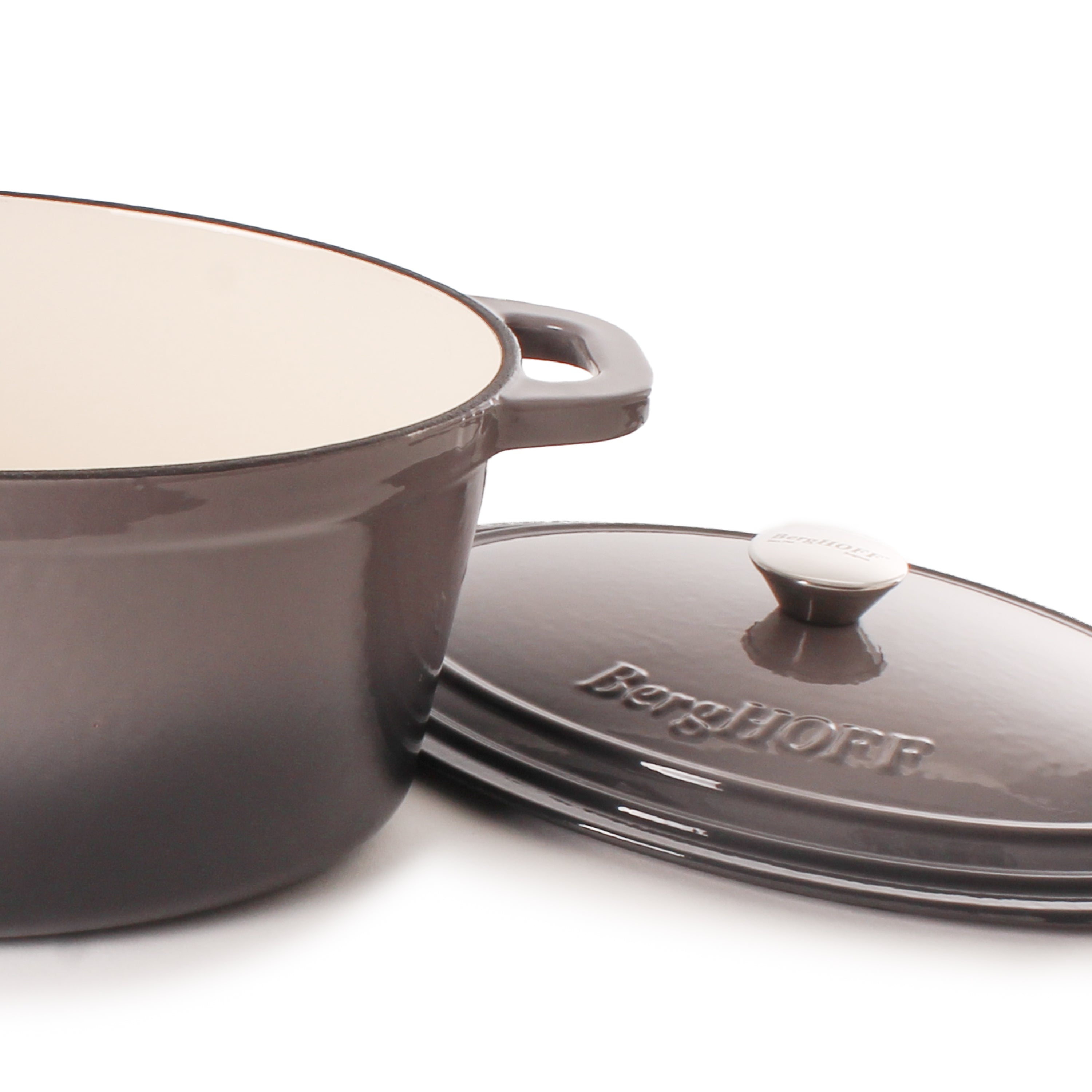 BergHOFF Neo 4-Piece Cast Iron Cookware Set - 5 Quart & 8 Quart Dutch Oven with Lid - Premium Oven Safe Cookware for Braising, Stewing & Baking - Perfect for Home Chefs & Professional Kitchens