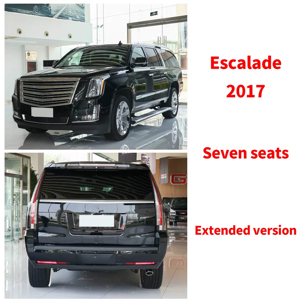 **2017 Cadillac Escalade 7-Seat Extended Version All-Weather Floor Mats - Full Coverage Non-Slip Leather Liners (Black) - Perfect for Road Trips & Family Adventures**