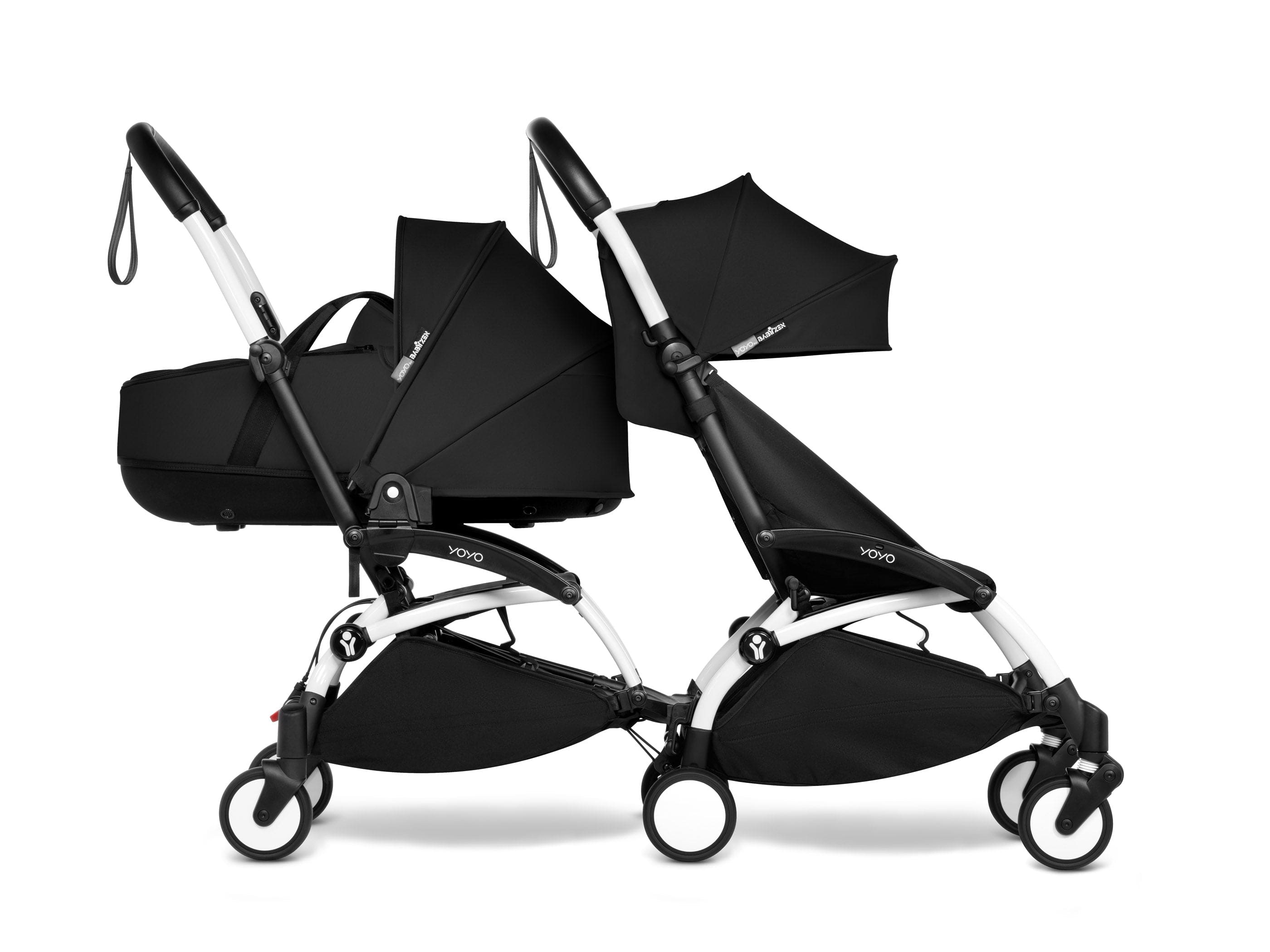 Stokke YOYO 3 Double Stroller for Twins - 6+ Months Front Seat with Bassinet Back - Lightweight Compact Travel Stroller for City Walks & Airplane Travel