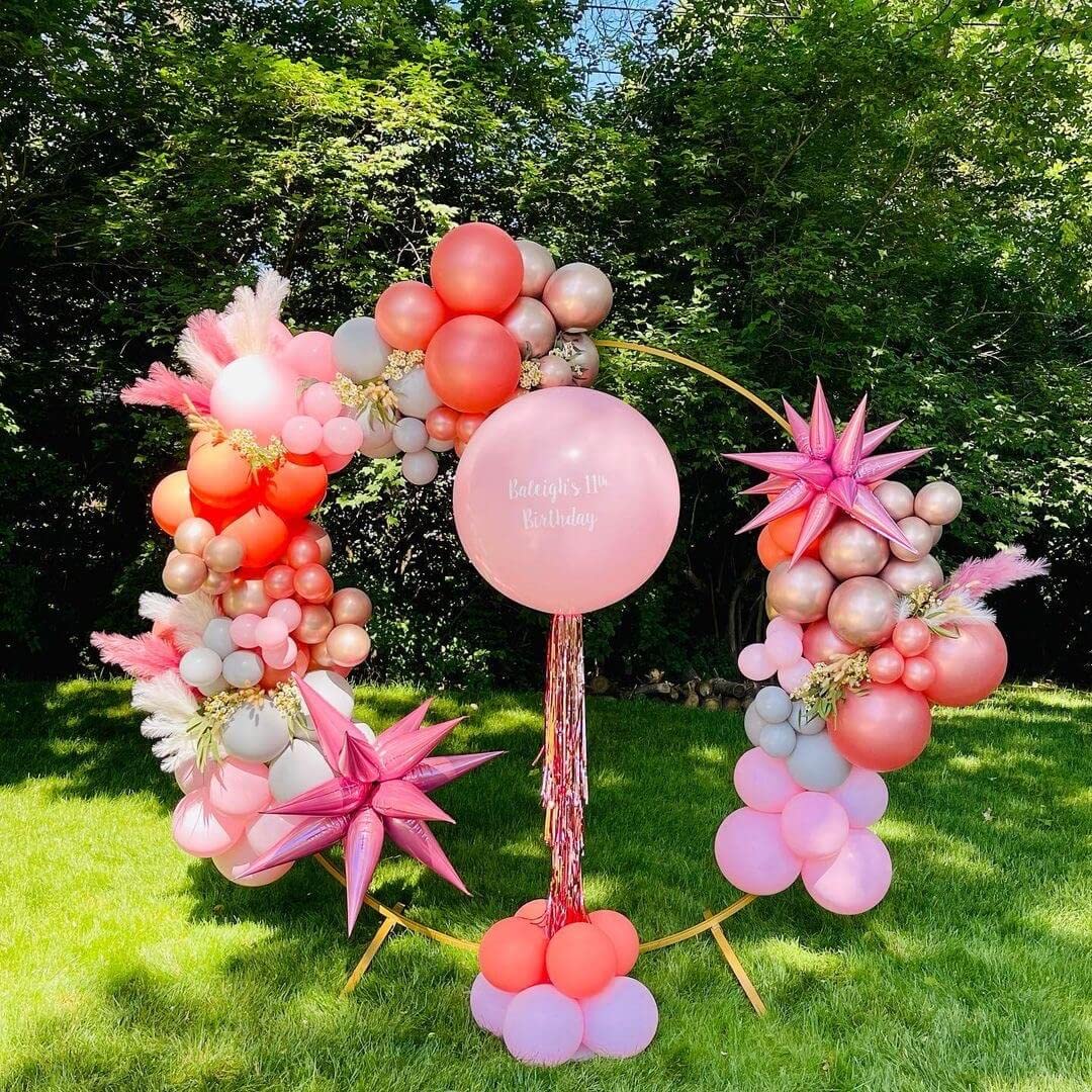 50 Pcs 26 Inch Pink Foil Cone Star Balloons - 3D Starburst Mylar Balloons for Party Decorations, Christmas, Birthday & Wedding Supplies | Perfect for Ceiling Decor, Photo Backdrops & Event Centerpieces