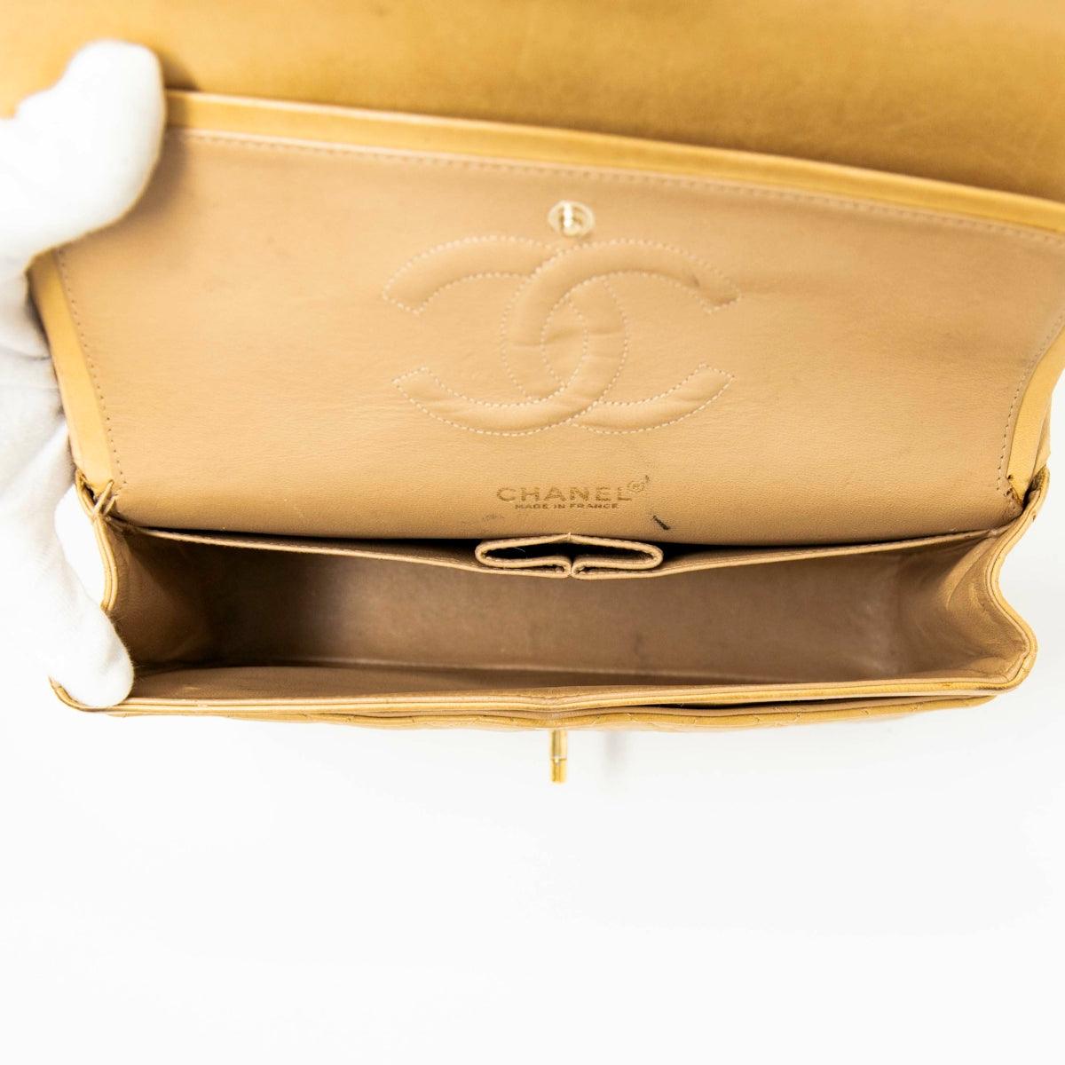 Chanel Beige Medium Vintage Classic Flap Bag - Timeless Luxury Handbag for Women | Perfect for Evening Events, Date Nights & Special Occasions