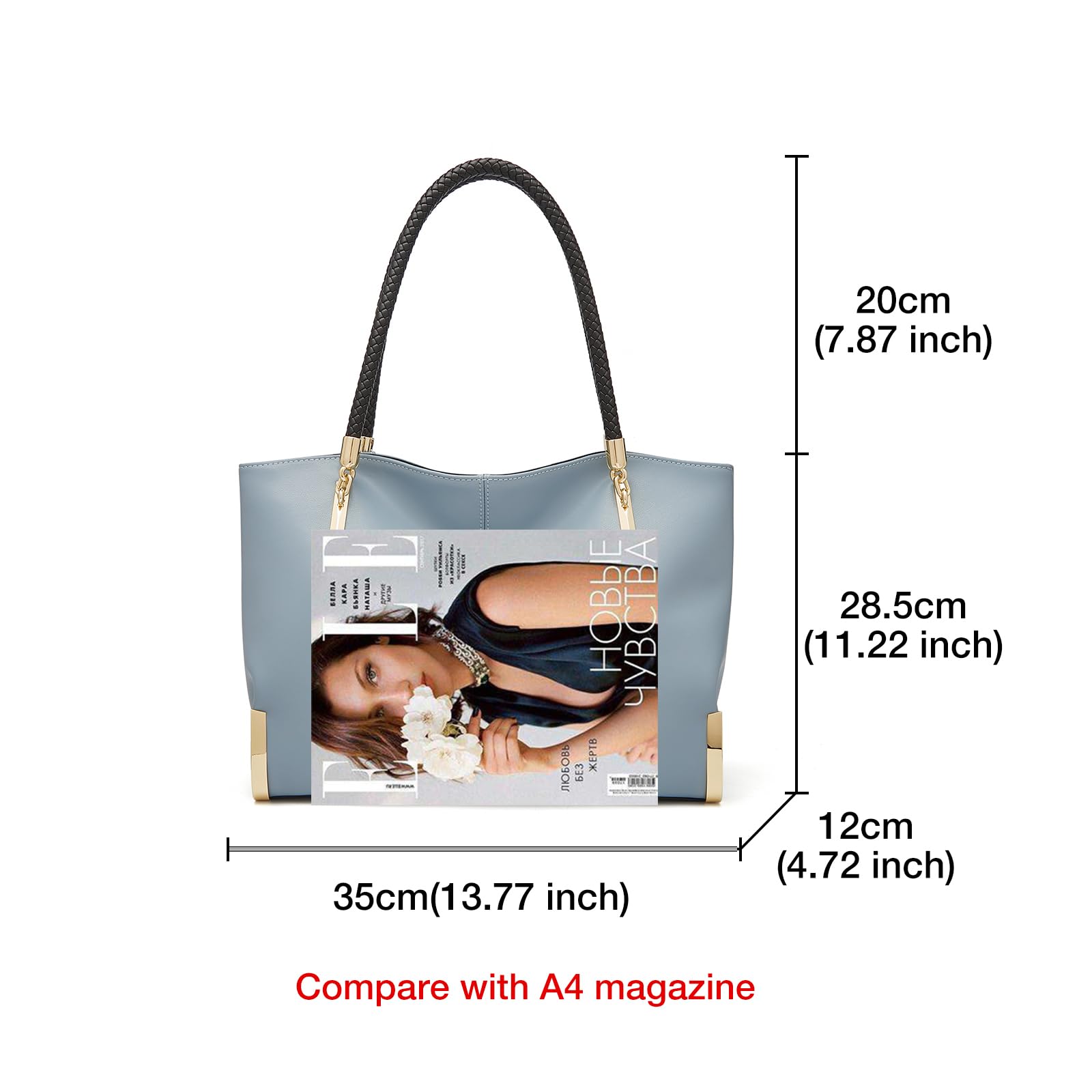 FOXLOVER Large Capacity Tote Bag for Women - Stylish Top Handle Shoulder Purse with Minimalist Design | Perfect for Work, Travel & Everyday Use