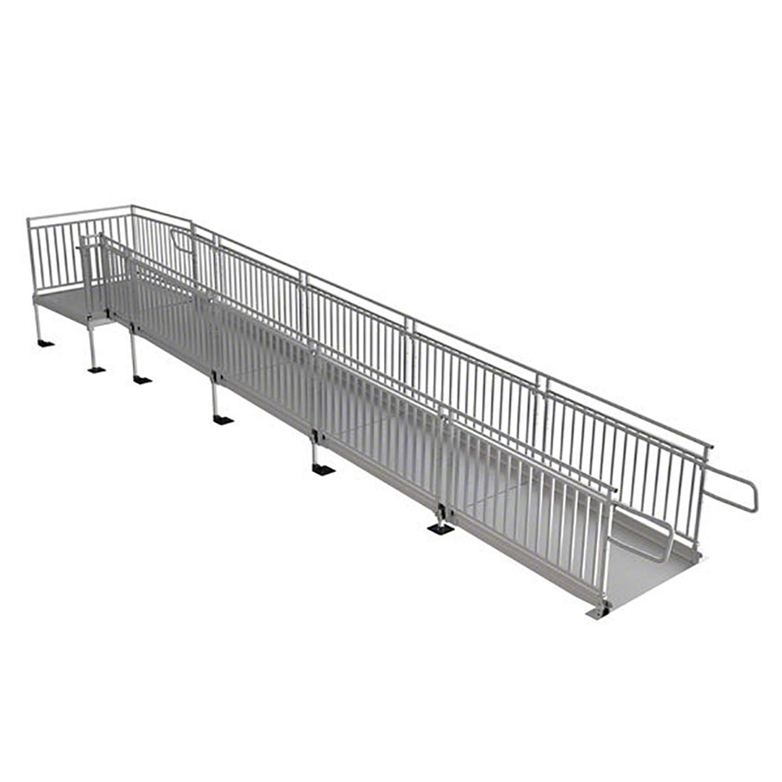 Pathway HD Modular Ramp System with Picketed Handrails - ADA Compliant Wheelchair Access Ramp for Home & Business Use - Durable Aluminum Construction for Indoor/Outdoor Accessibility Solutions