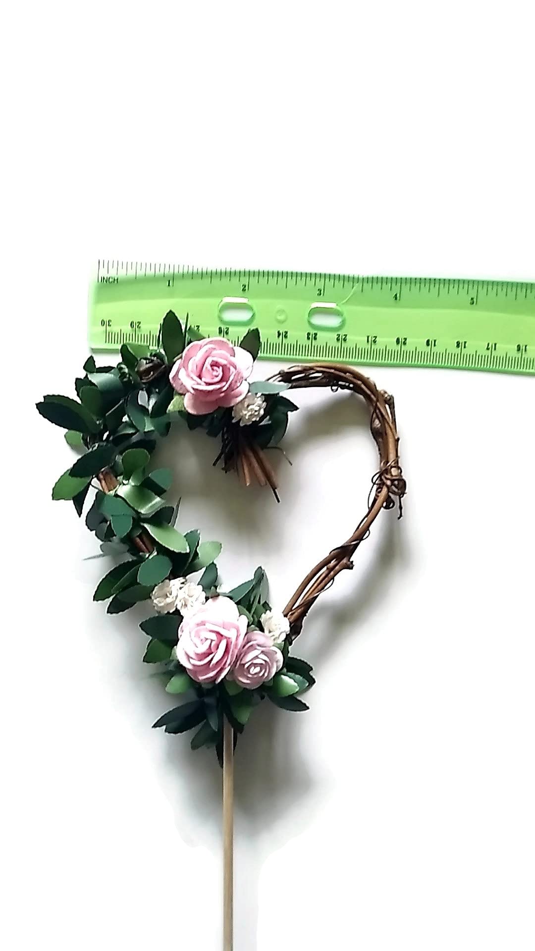 Elegant Floral Rose Cake Topper for Rustic Wedding Cakes, Bridal Showers & Anniversary Celebrations - Perfect for DIY Wedding Decorations & Dessert Table Centerpieces