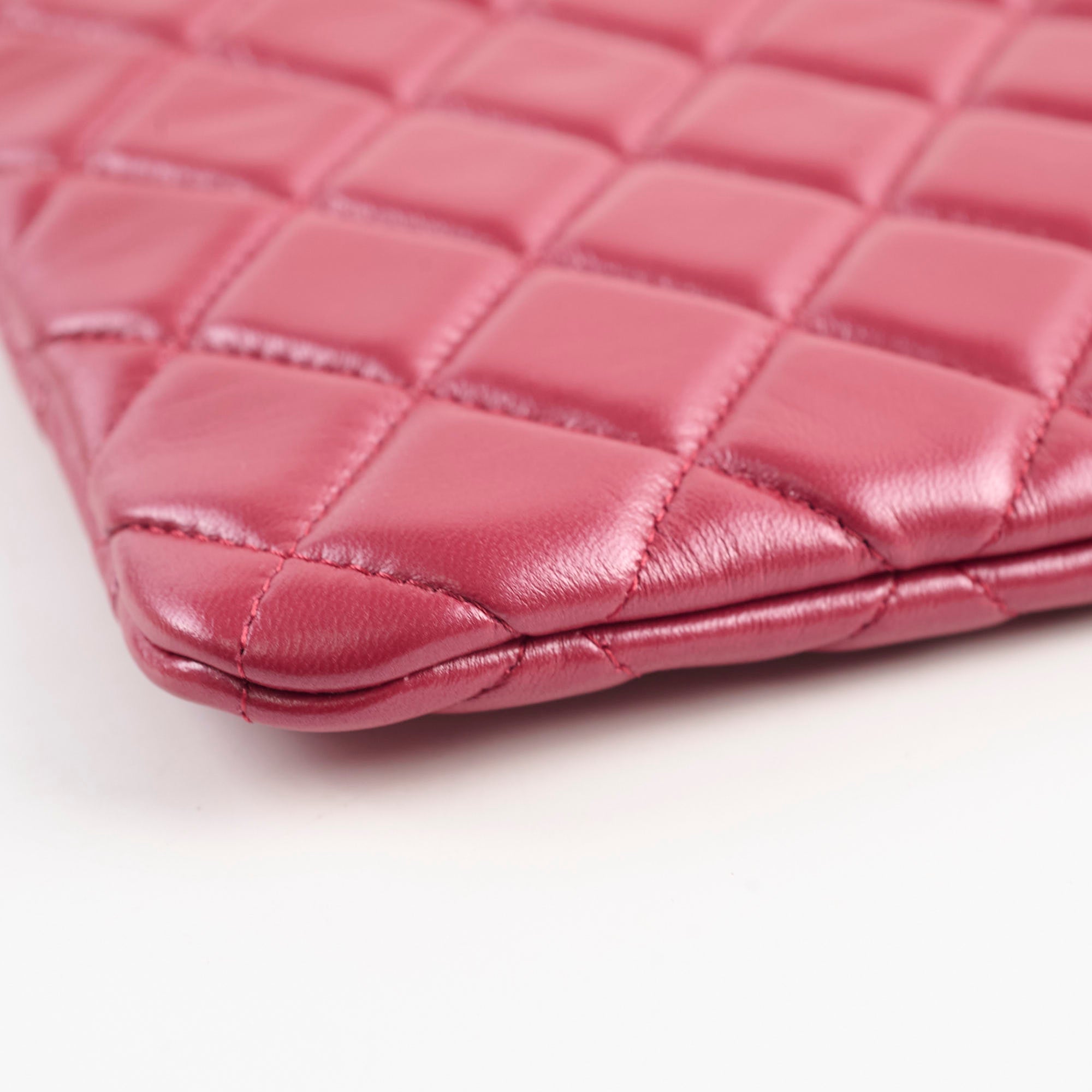 Chanel Red Lambskin O Case Clutch Bag - Luxury Designer Crossbody Wallet for Women | Perfect for Evening Parties, Date Nights & Special Occasions