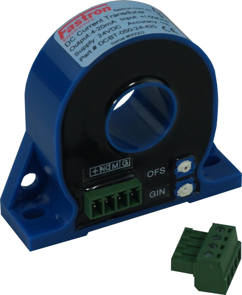 DCBT 050 24 420 Hall Effect DC Current Transducer, +/-50A DC, 4-20mA Bipolar Output, 24VDC Power Supply, 20mm Aperture - Ideal for Solar Power Systems, EV Charging Stations & Industrial Automation